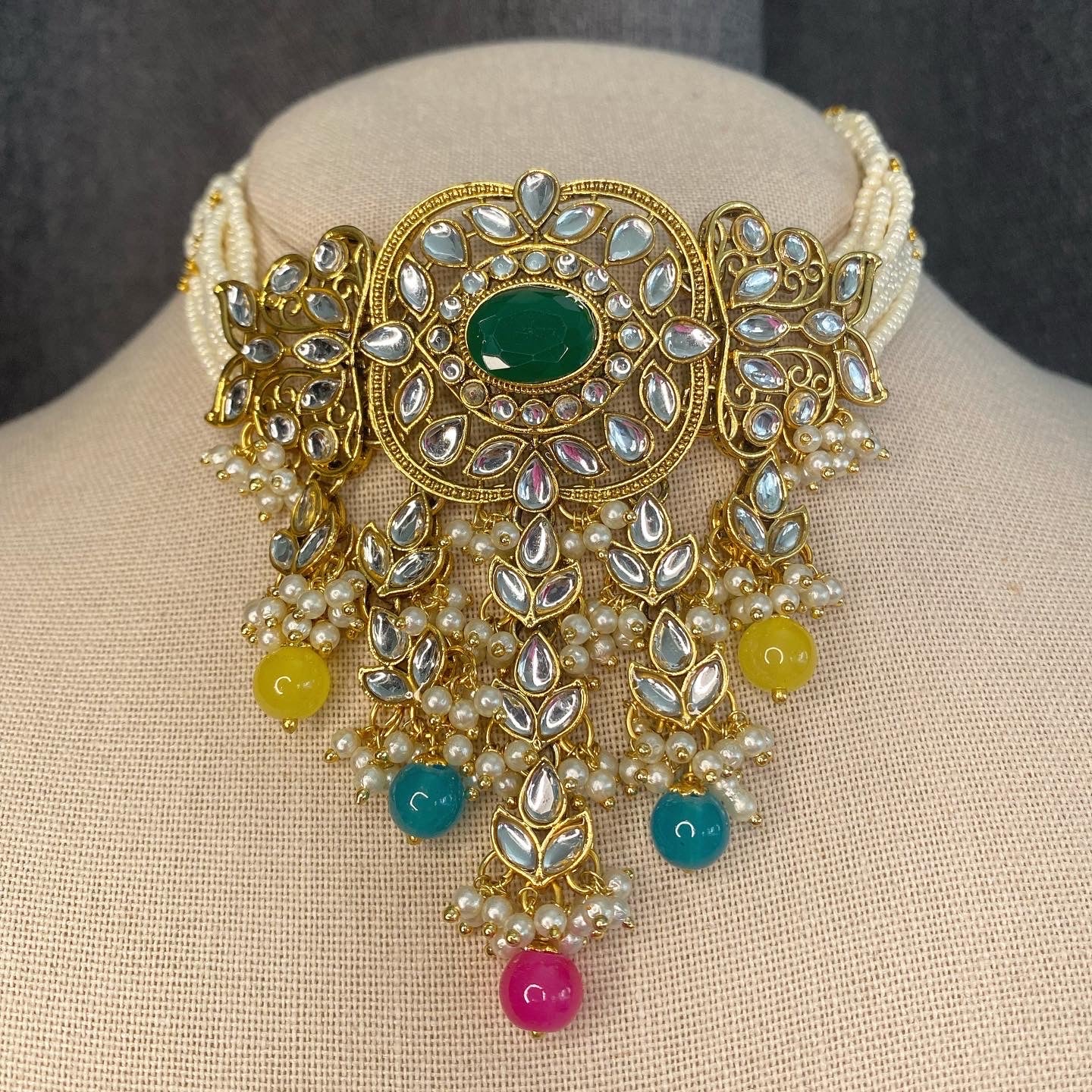 SMITA Kundan Gold Choker Set - Multi