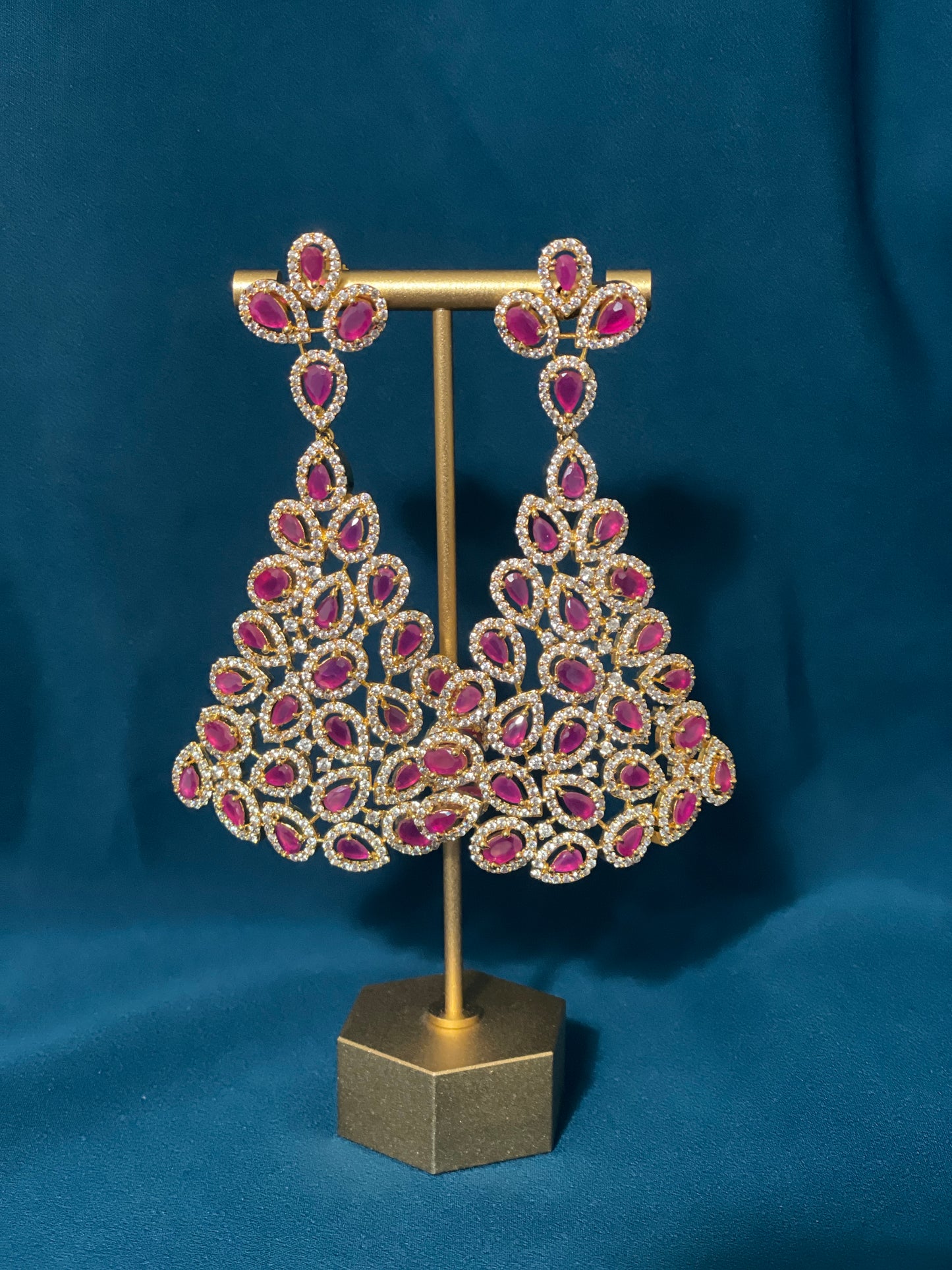 ALILA American Diamond Earrings - Ruby red