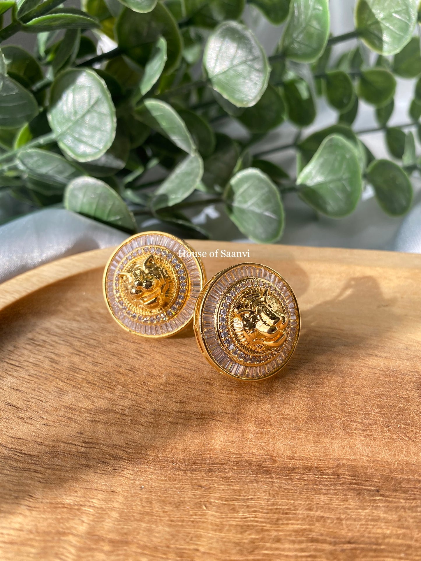 Sabyasachi inspired gold plated studs American diamond