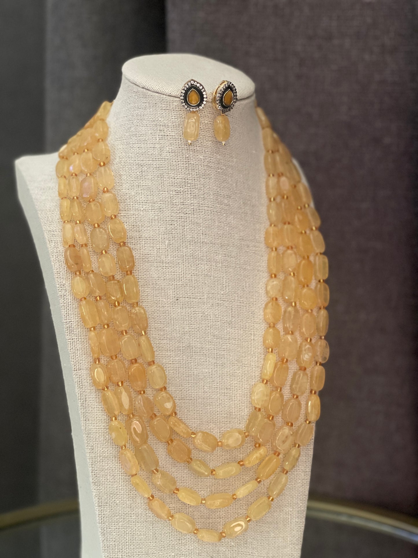 RIYA - Beads Mala with Earrings - Choose Color