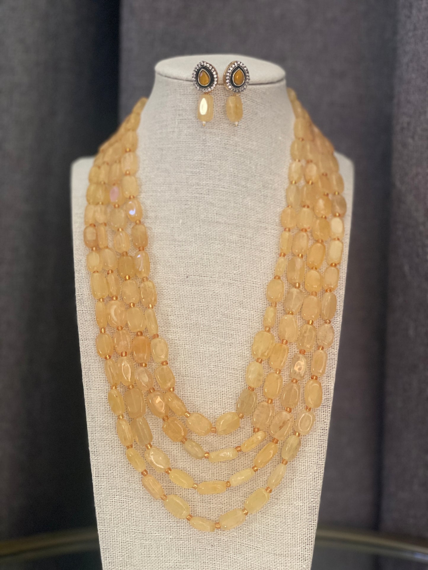 RIYA - Beads Mala with Earrings - Choose Color