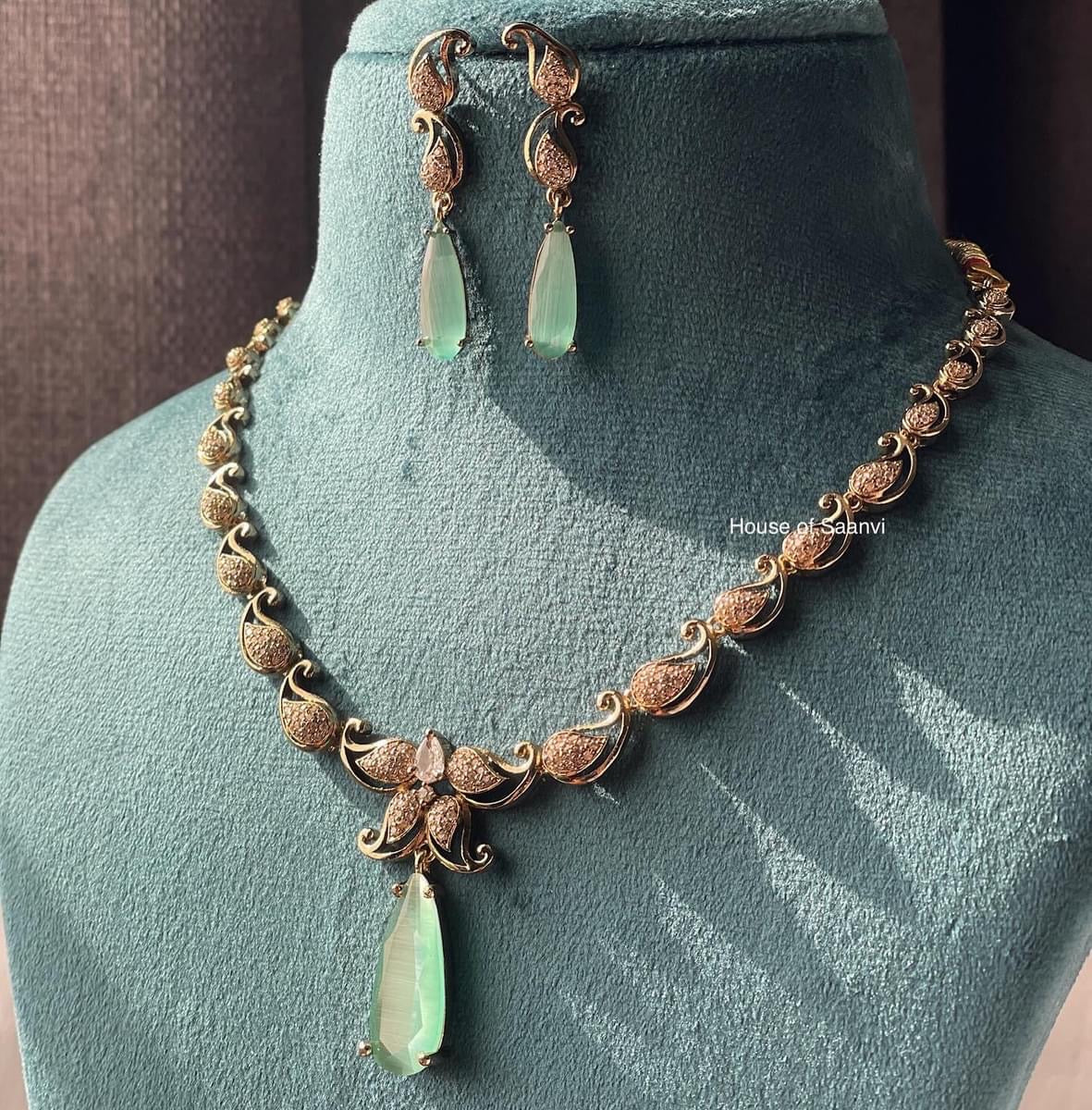 SAIMA American Diamond Necklace Set - Choose Color