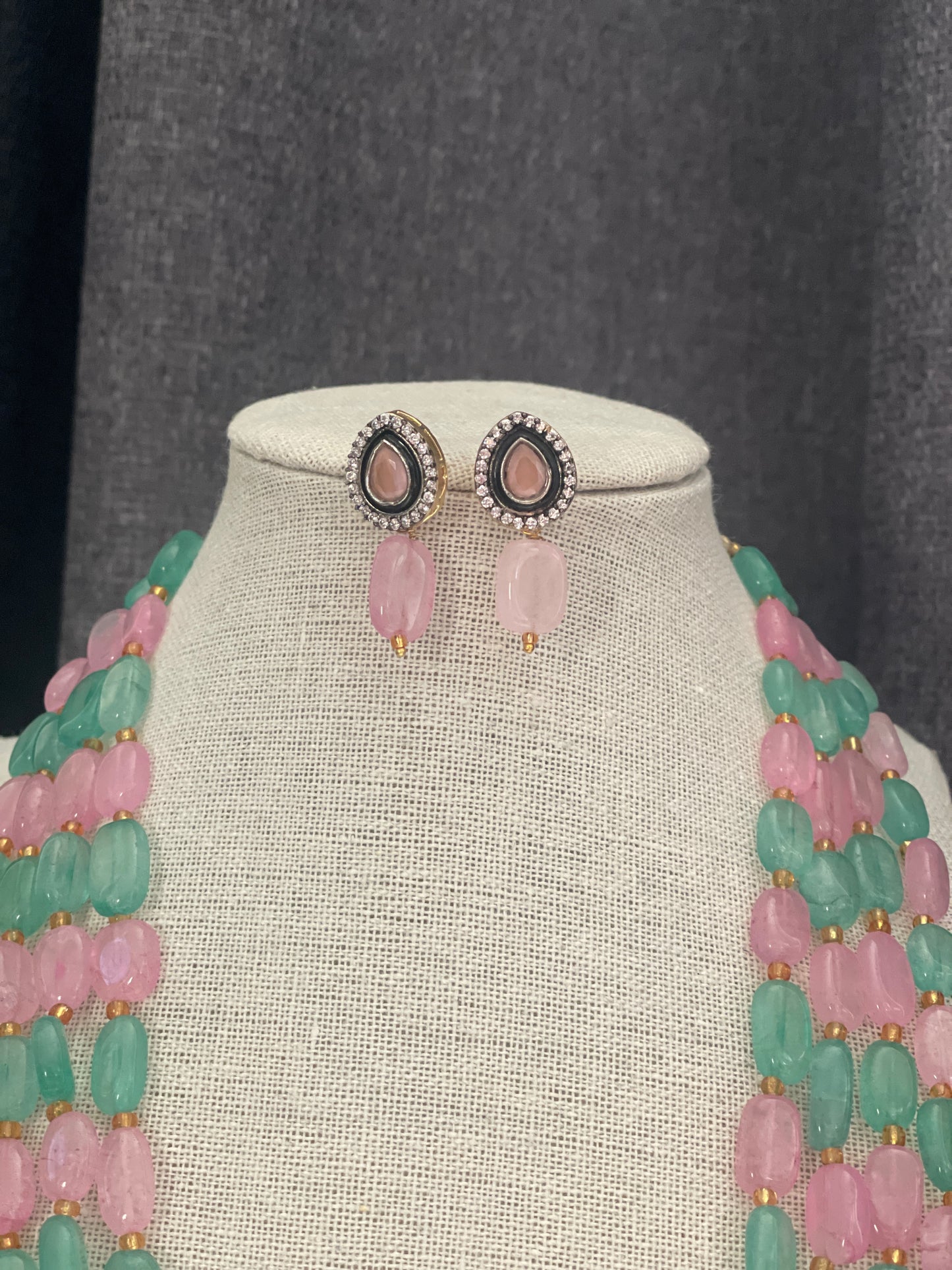 RIYA - Beads Mala with Earrings - Choose Color