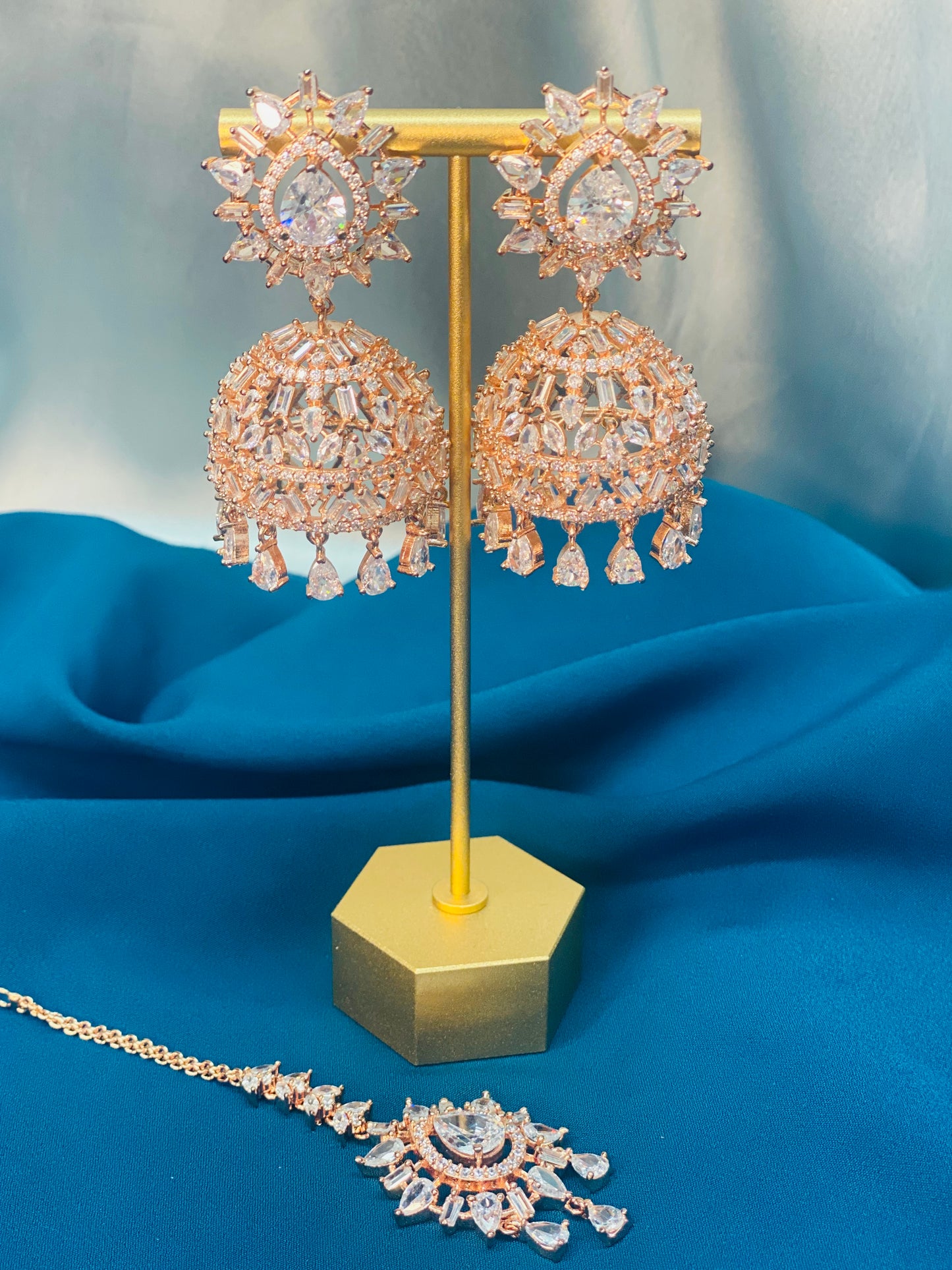 ARIKA American Diamond Earrings and Tikka Set