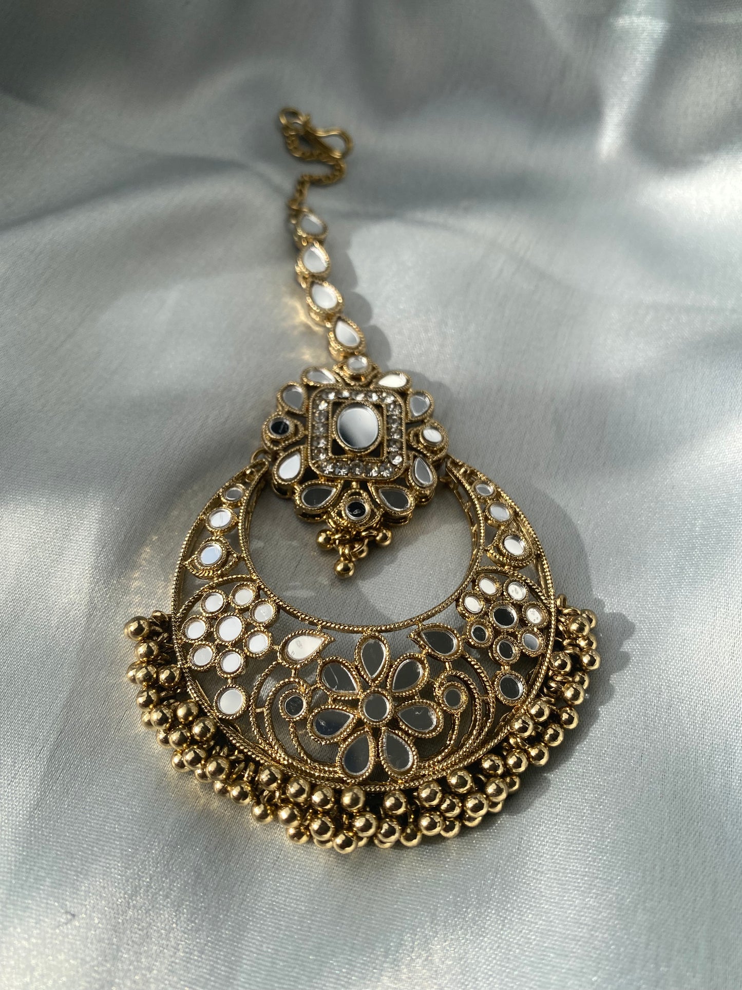 AINAA Mirror Earrings and Tikka Set - Gold