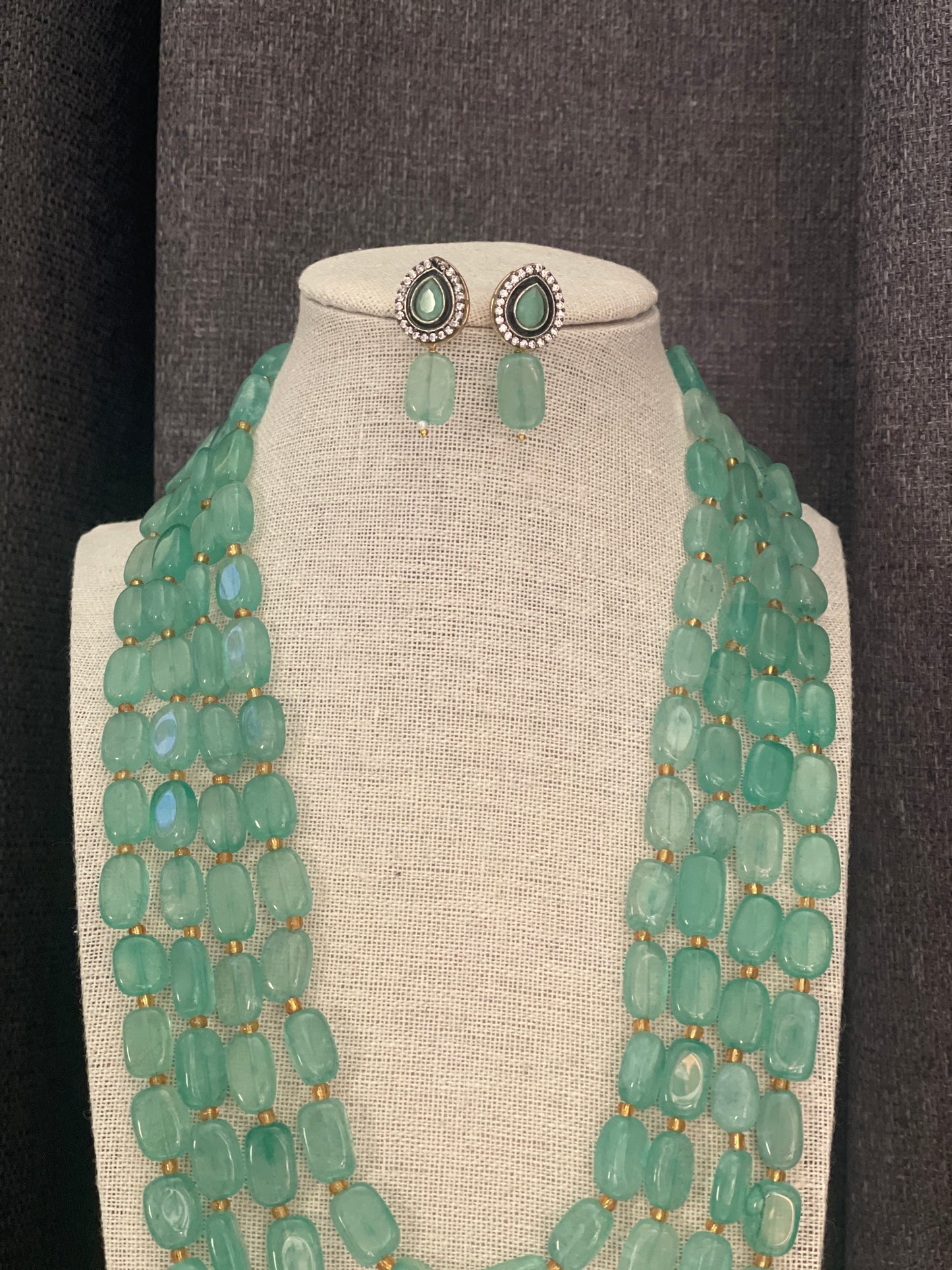 RIYA - Beads Mala with Earrings - Choose Color