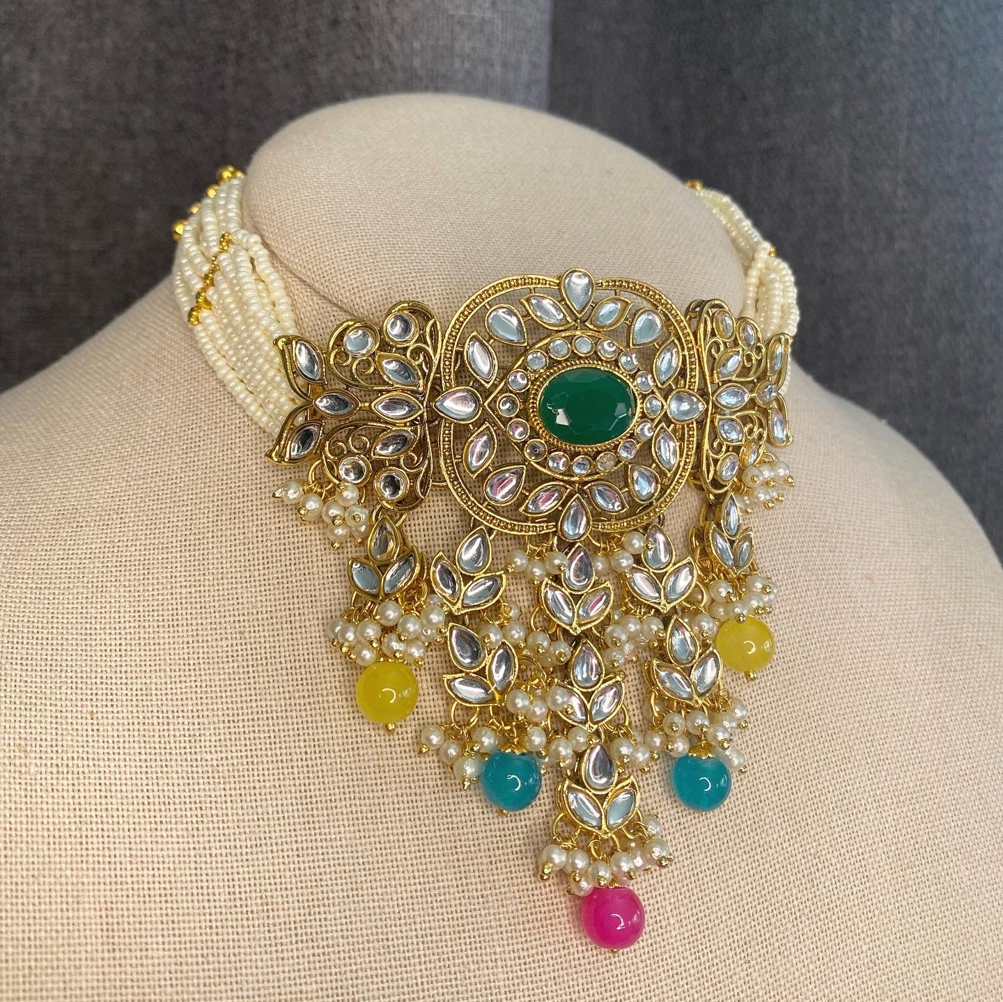 SMITA Kundan Gold Choker Set - Multi