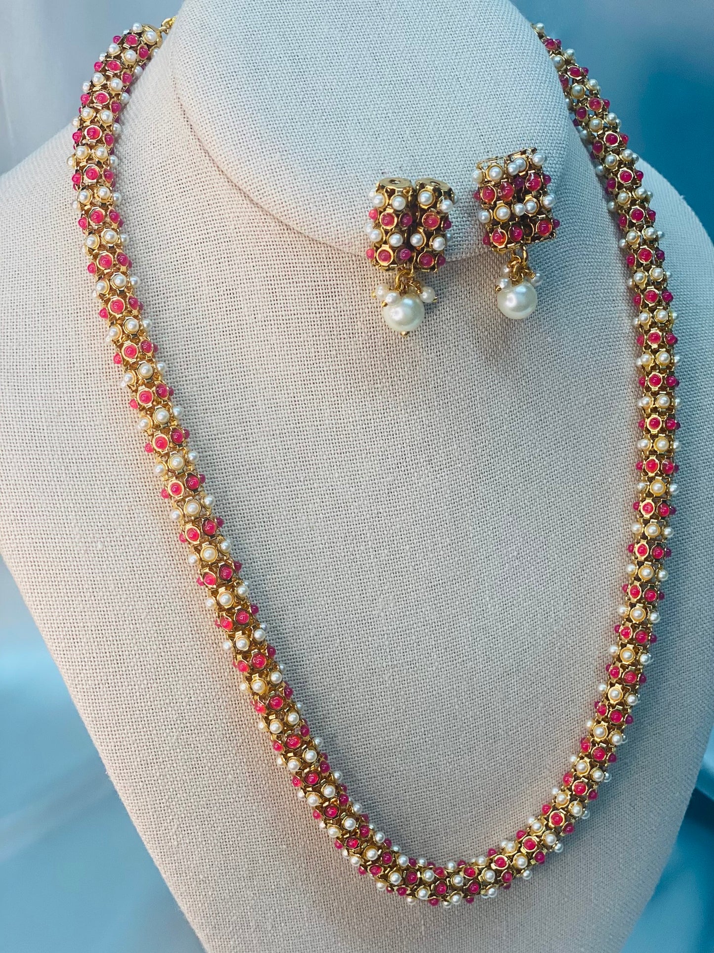 SWASTI Beads Mala with Earrings - Choose Color