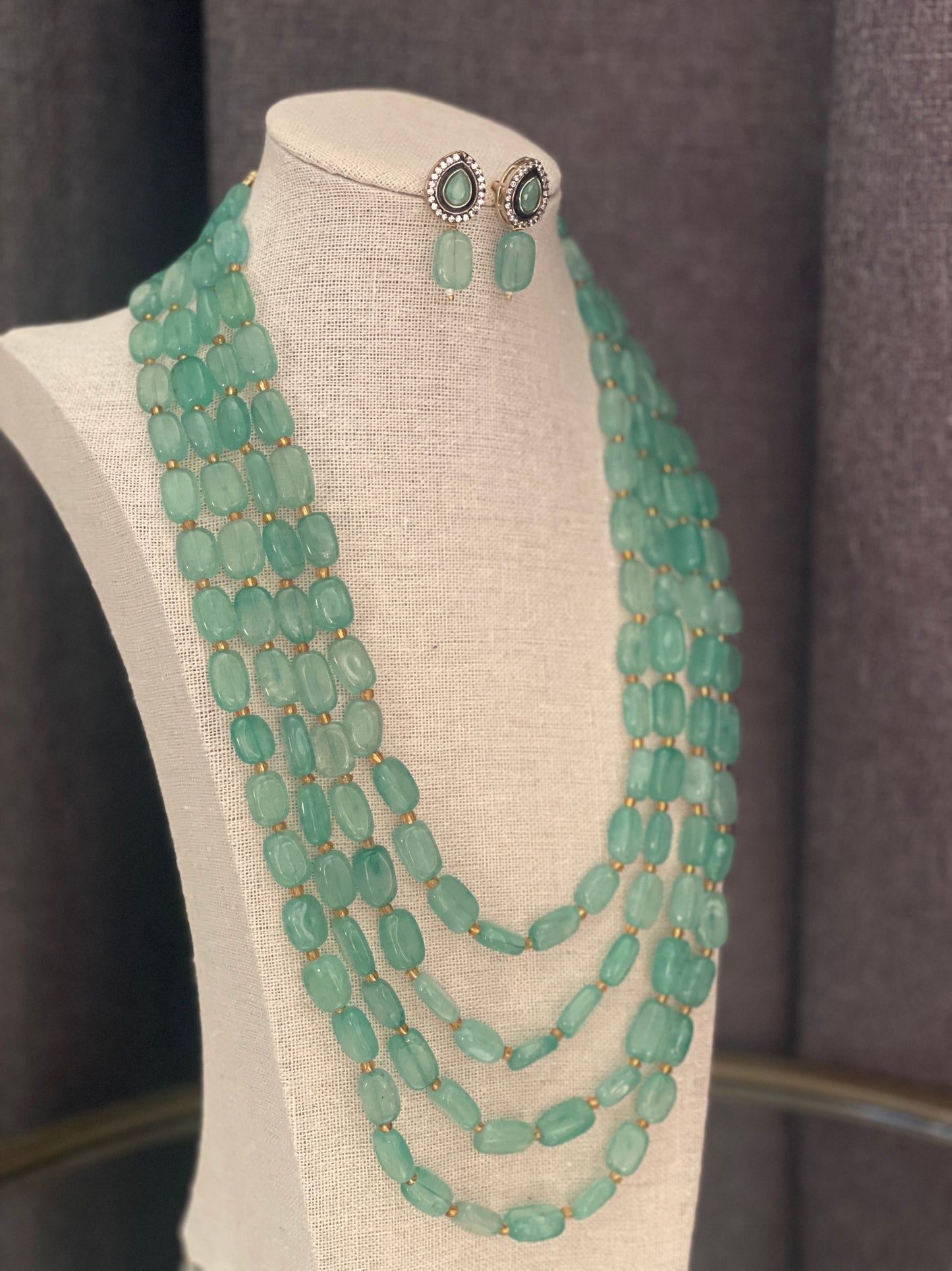 RIYA - Beads Mala with Earrings - Choose Color