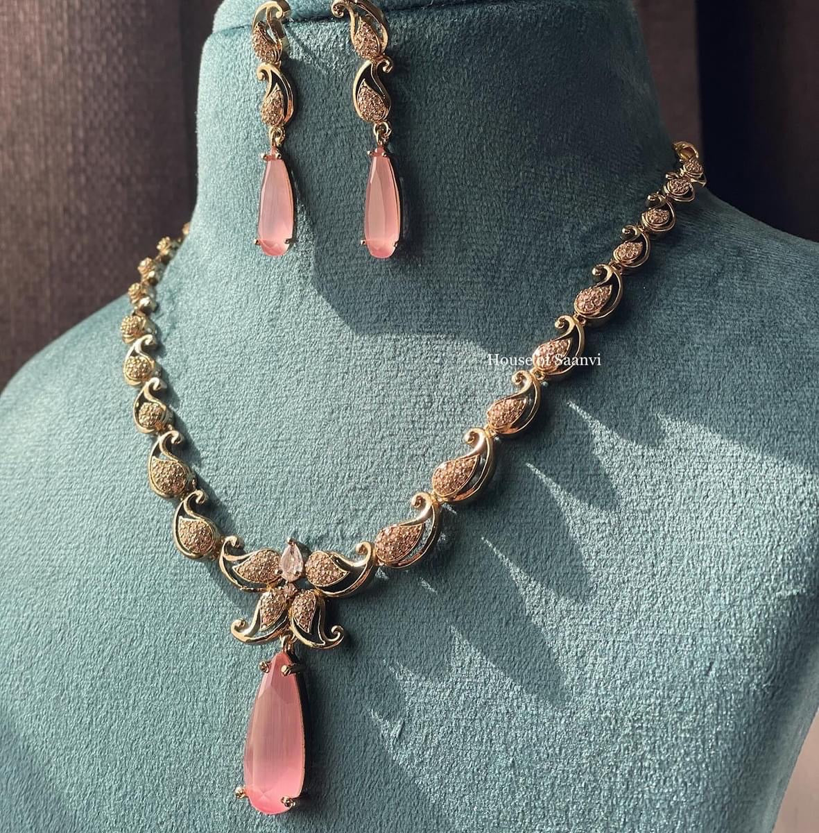 SAIMA American Diamond Necklace Set - Choose Color