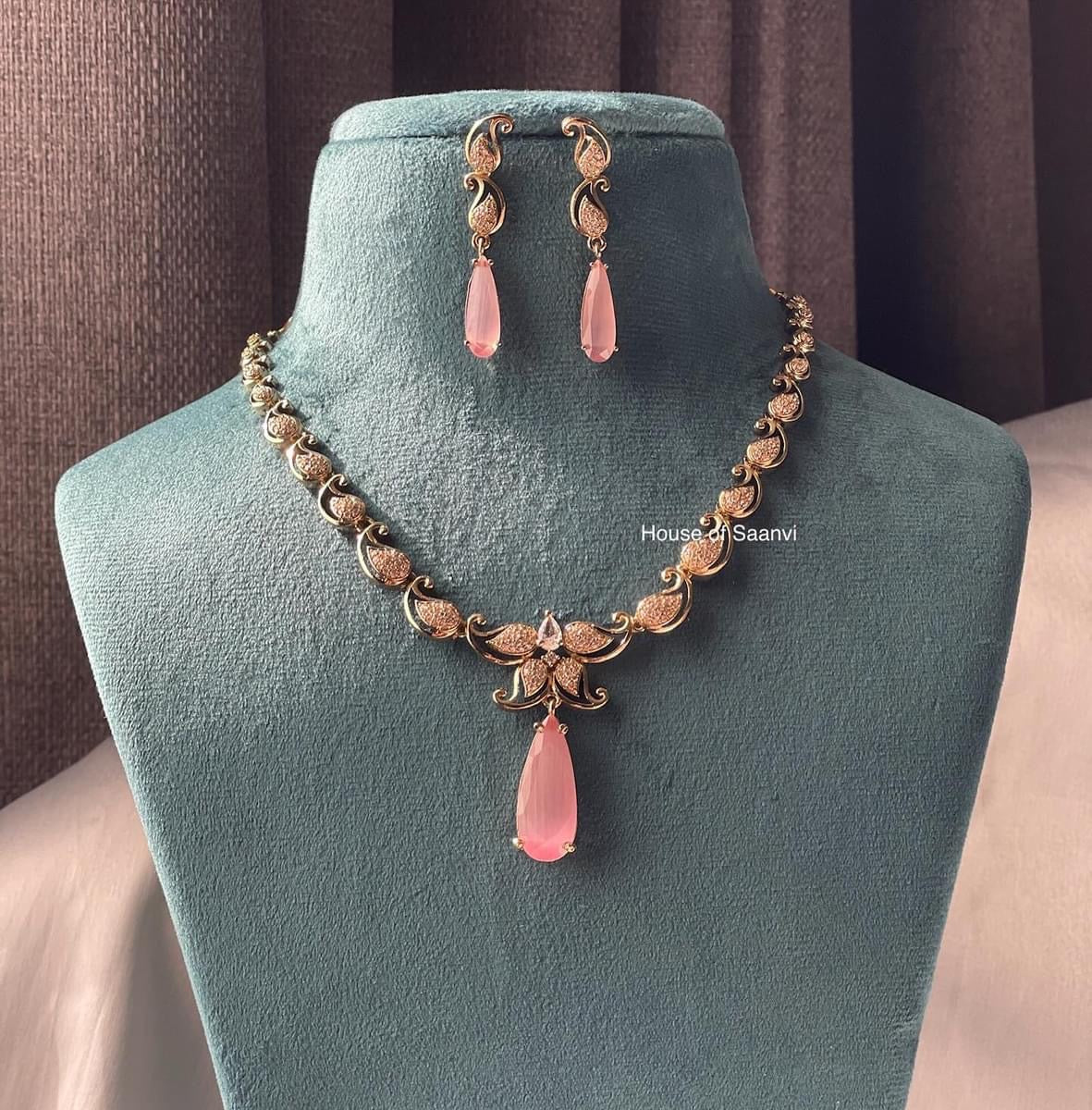SAIMA American Diamond Necklace Set - Choose Color