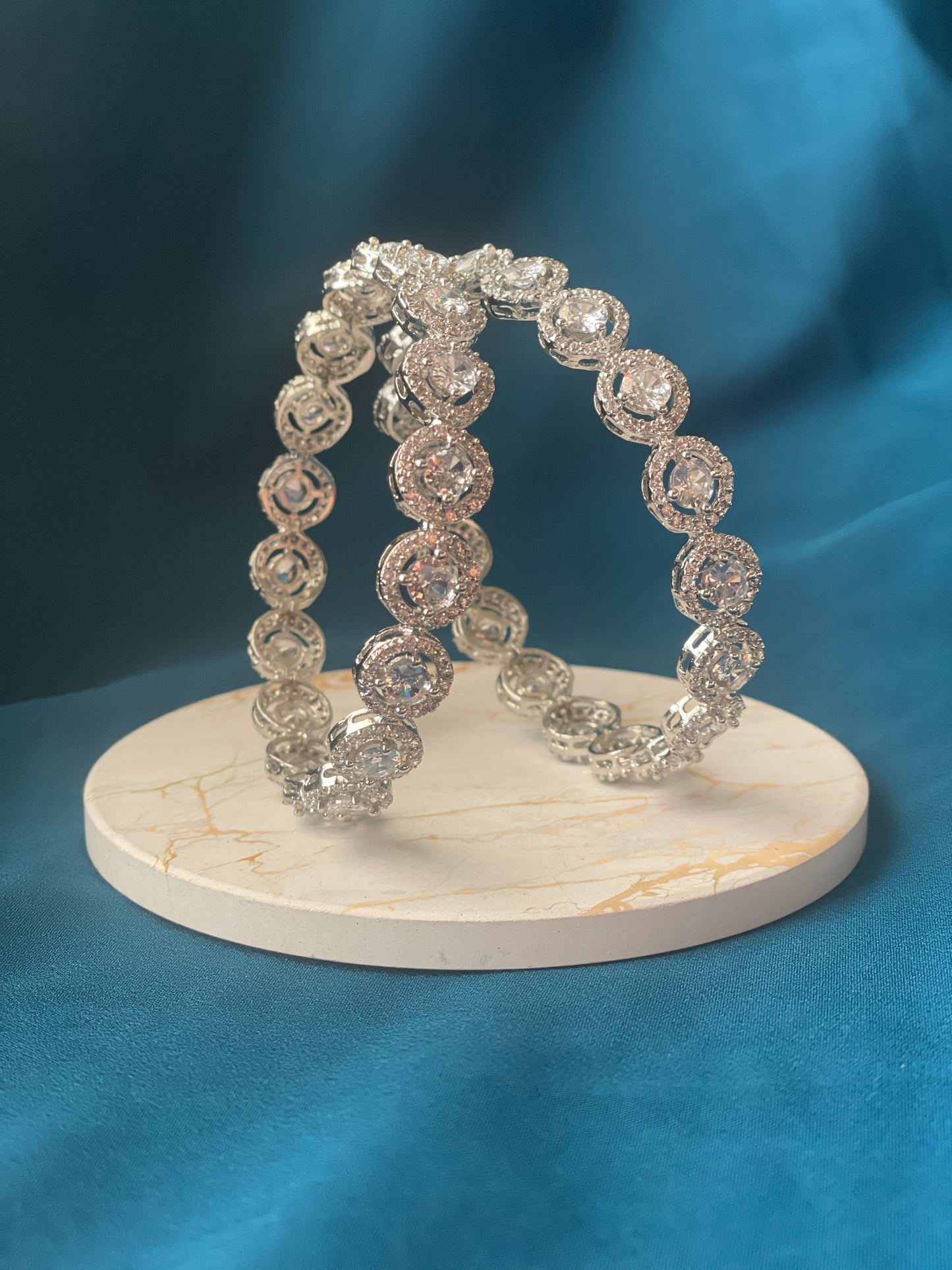 KIMAYA - American diamond(AD) cubic zirconia bangles - HOUSE OF SAANVI