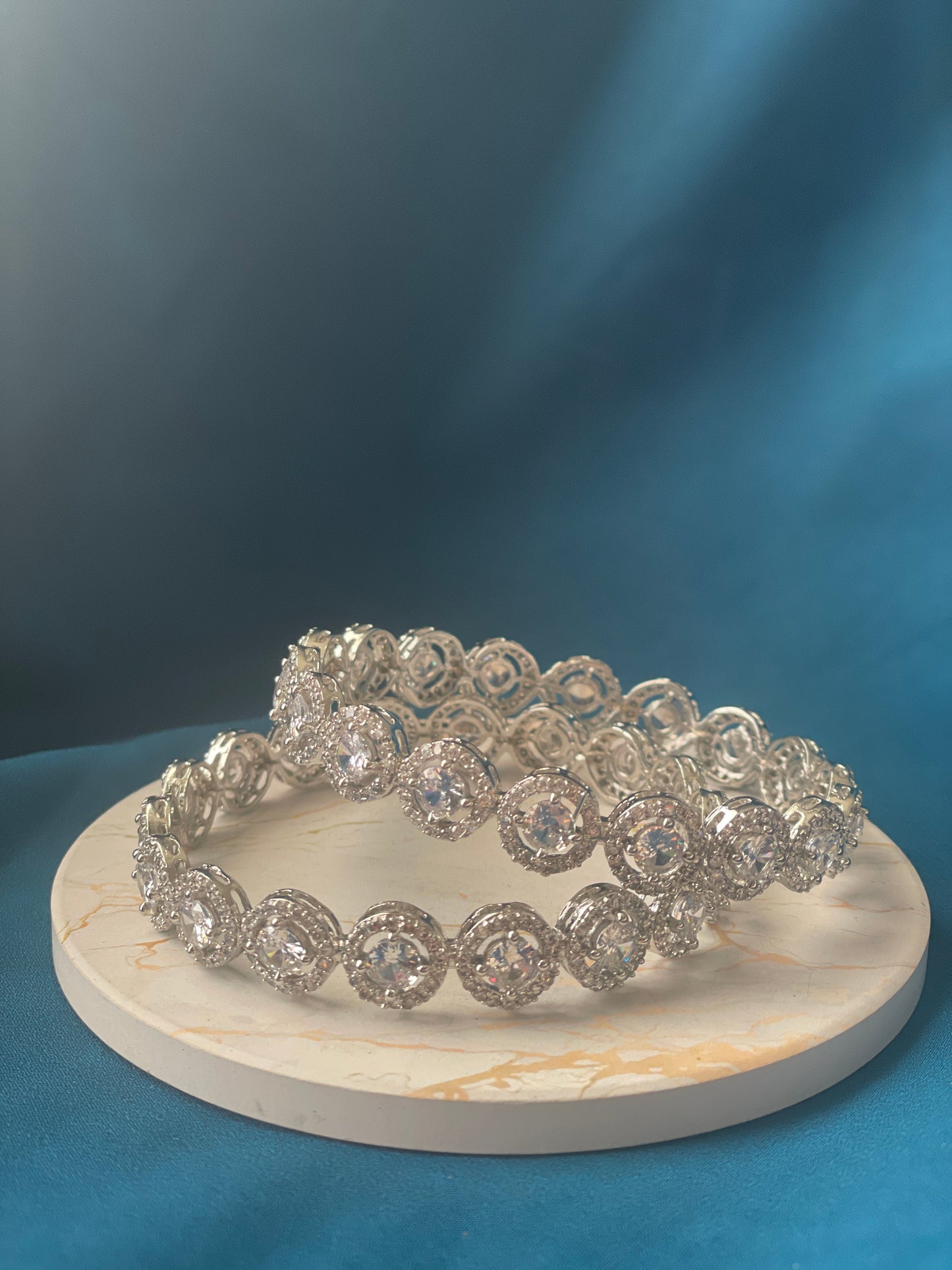 KIMAYA - American diamond(AD) cubic zirconia bangles - HOUSE OF SAANVI