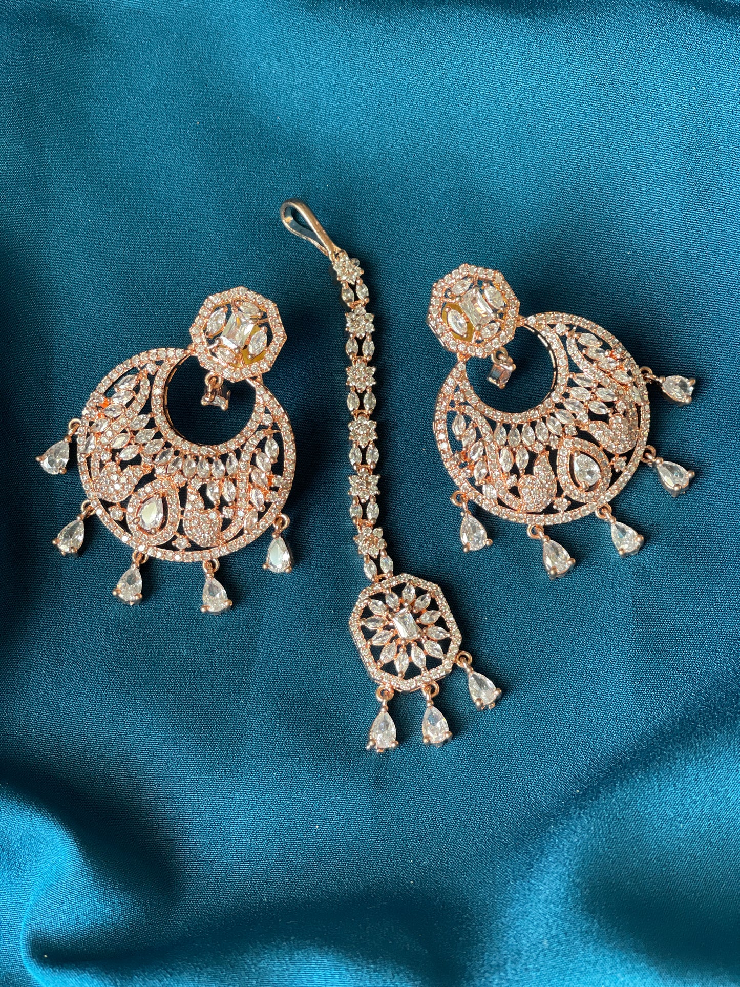 LESHYA AD Chandbali - rose gold - HOUSE OF SAANVI