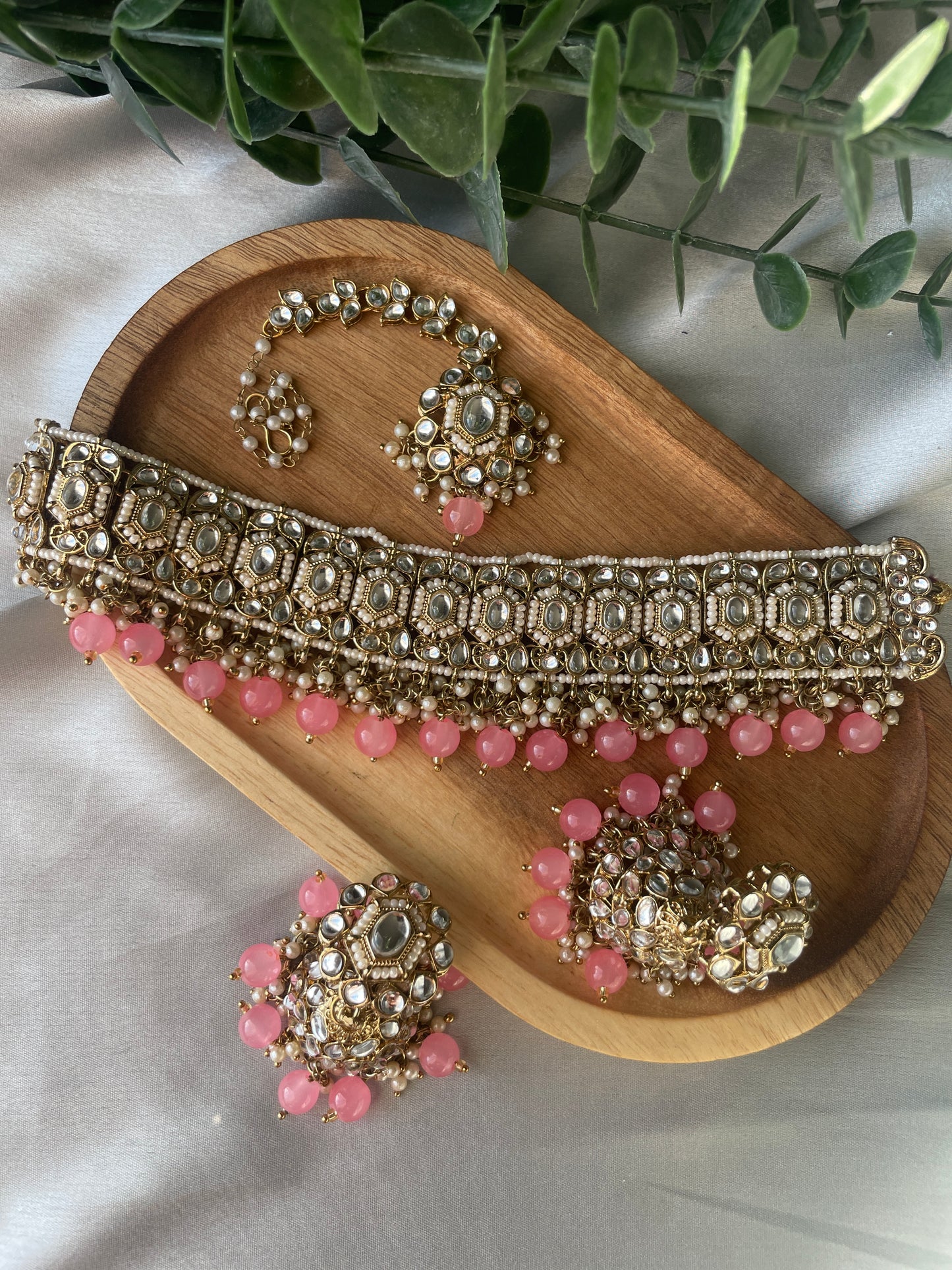 MARYAM Choker set - Blush - HOUSE OF SAANVI