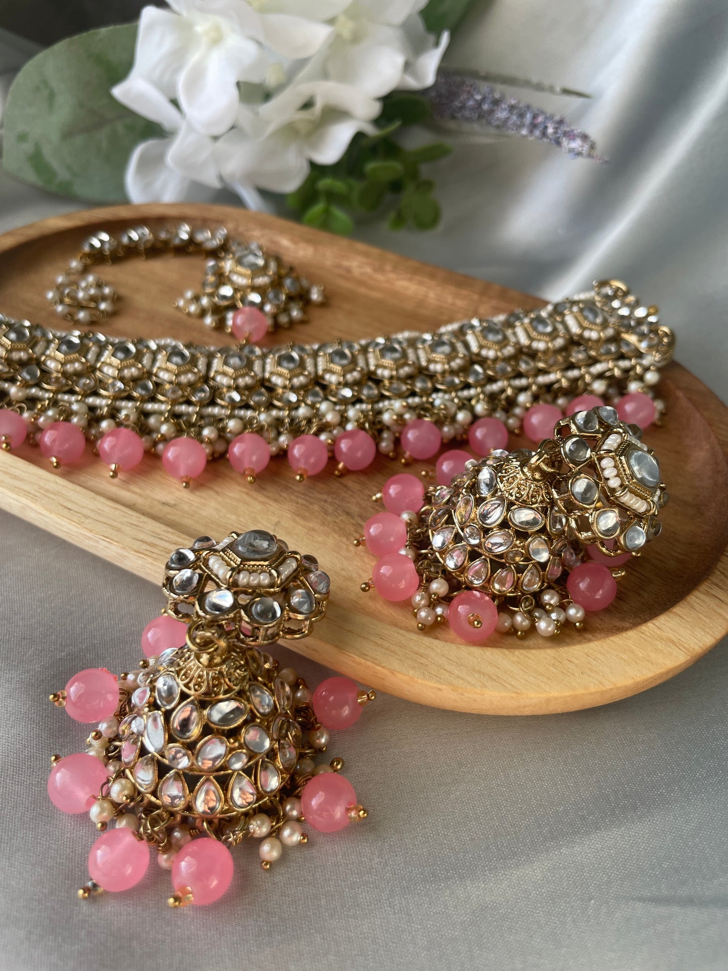 MARYAM Choker set - Blush - HOUSE OF SAANVI