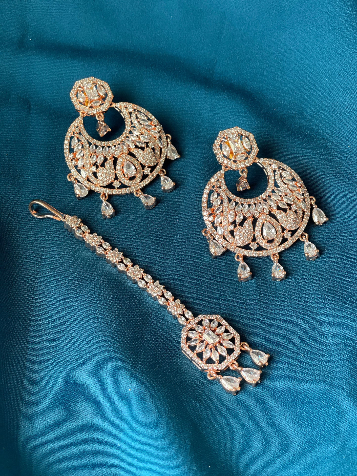LESHYA AD Chandbali - rose gold - HOUSE OF SAANVI