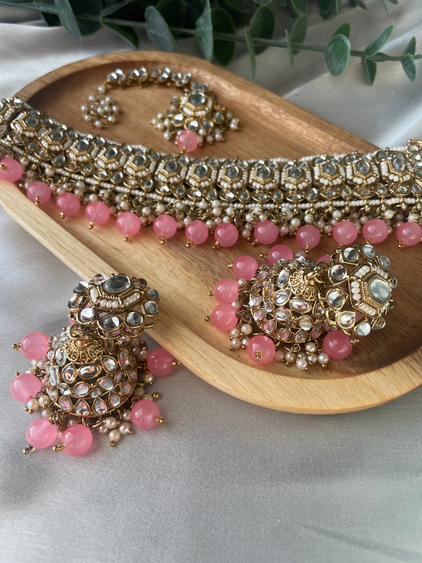 MARYAM Choker set - Blush - HOUSE OF SAANVI