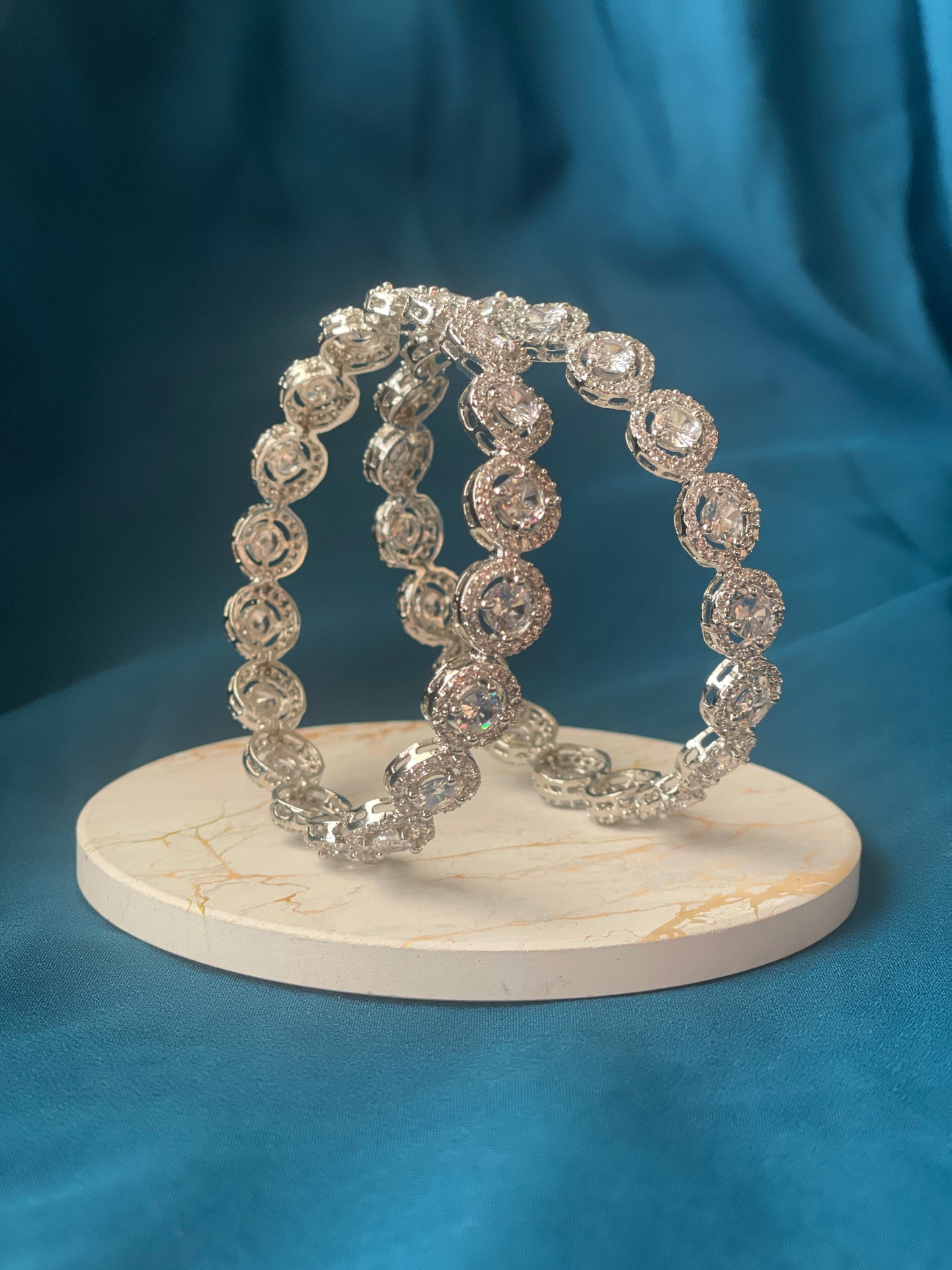 KIMAYA - American diamond(AD) cubic zirconia bangles - HOUSE OF SAANVI