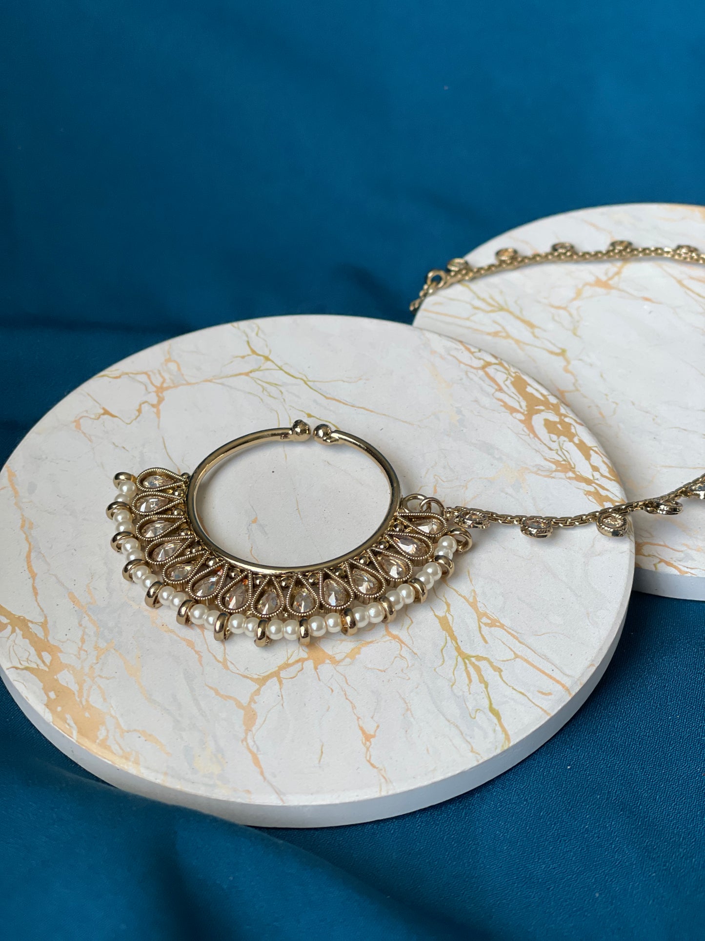 SADAF nose ring - gold - HOUSE OF SAANVI