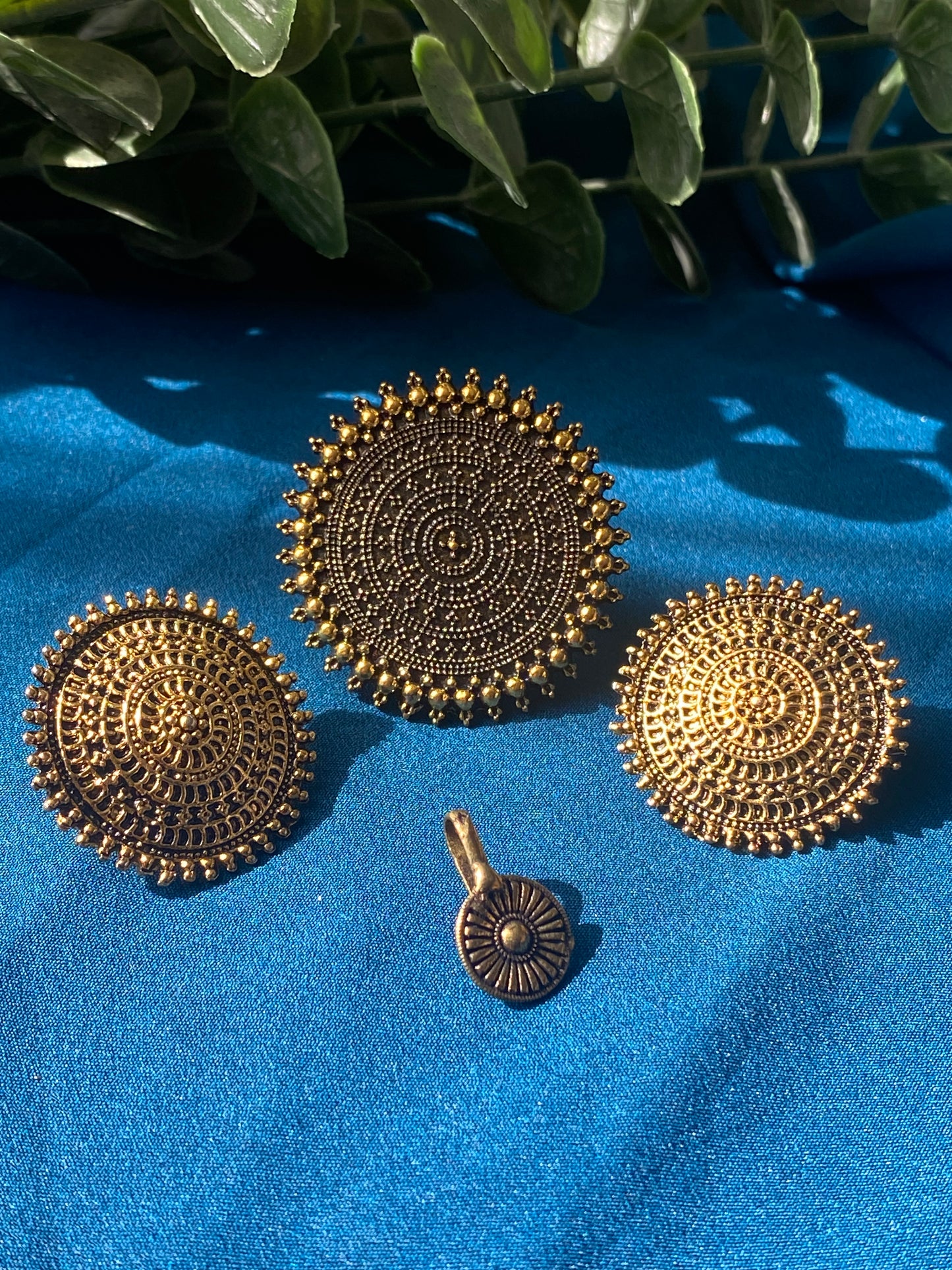 MEENA Oxidised Necklace in Gold - HOUSE OF SAANVI