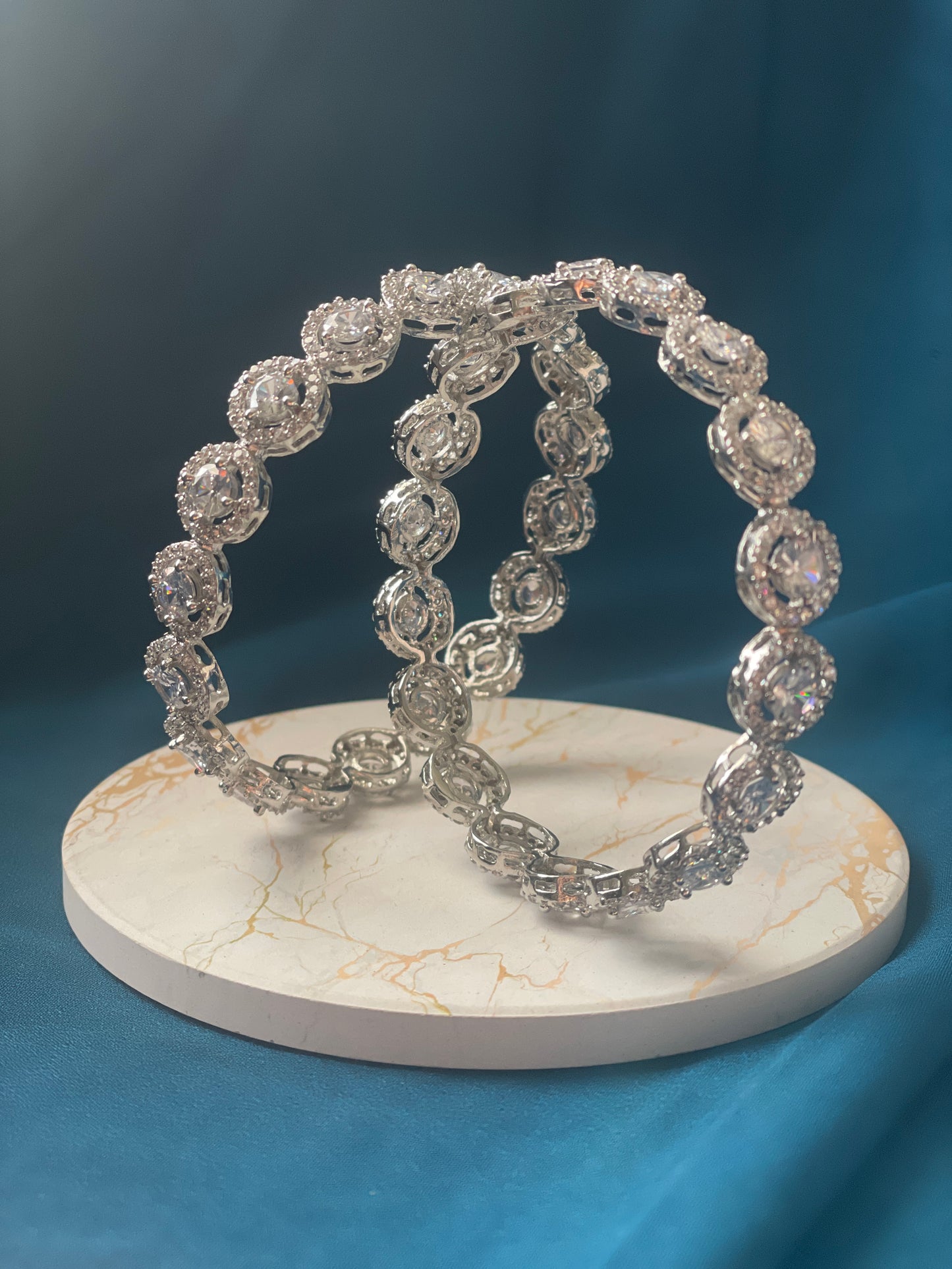 KIMAYA - American diamond(AD) cubic zirconia bangles - HOUSE OF SAANVI