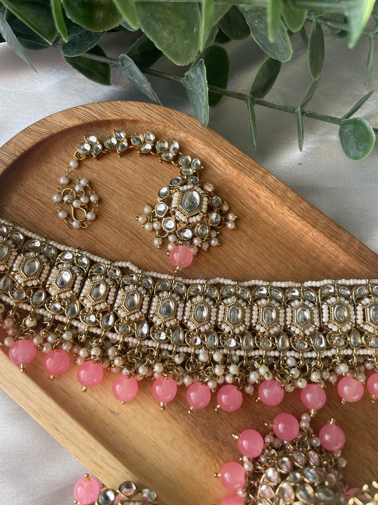MARYAM Choker set - Blush - HOUSE OF SAANVI