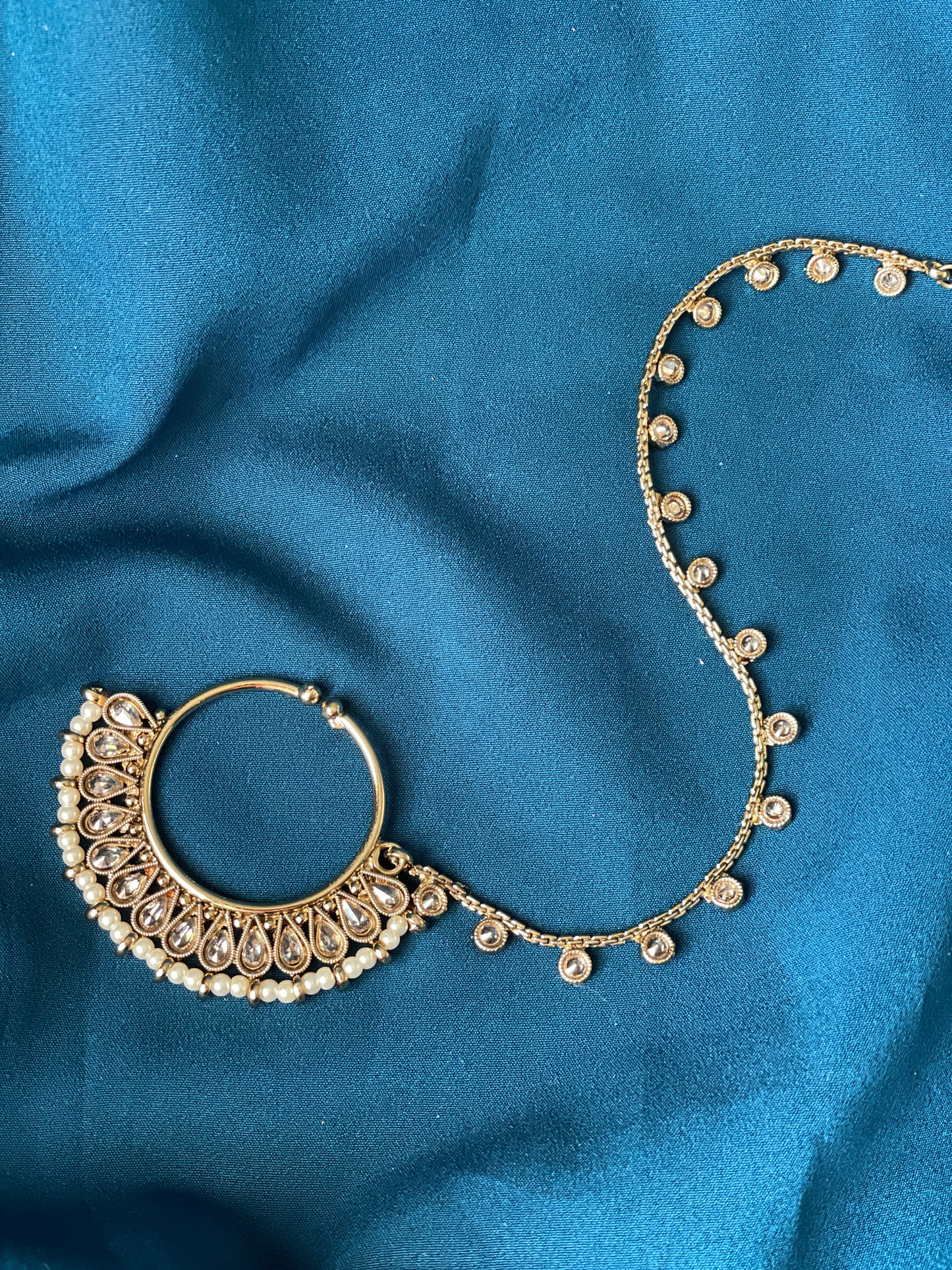 SADAF nose ring - gold - HOUSE OF SAANVI