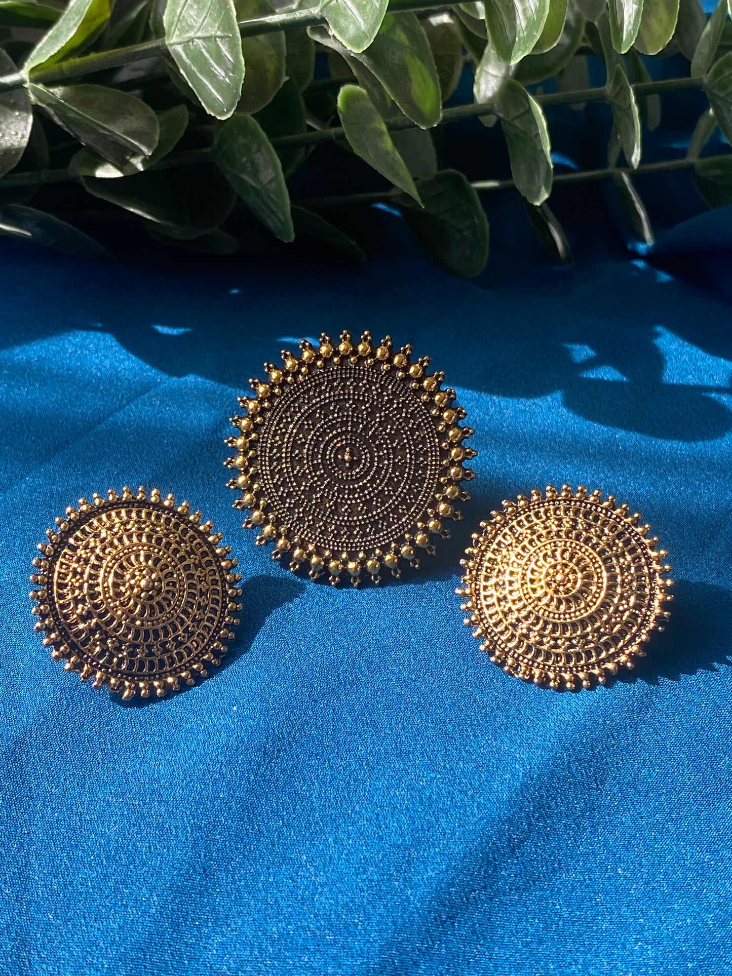MEENA Oxidised Necklace in Gold - HOUSE OF SAANVI