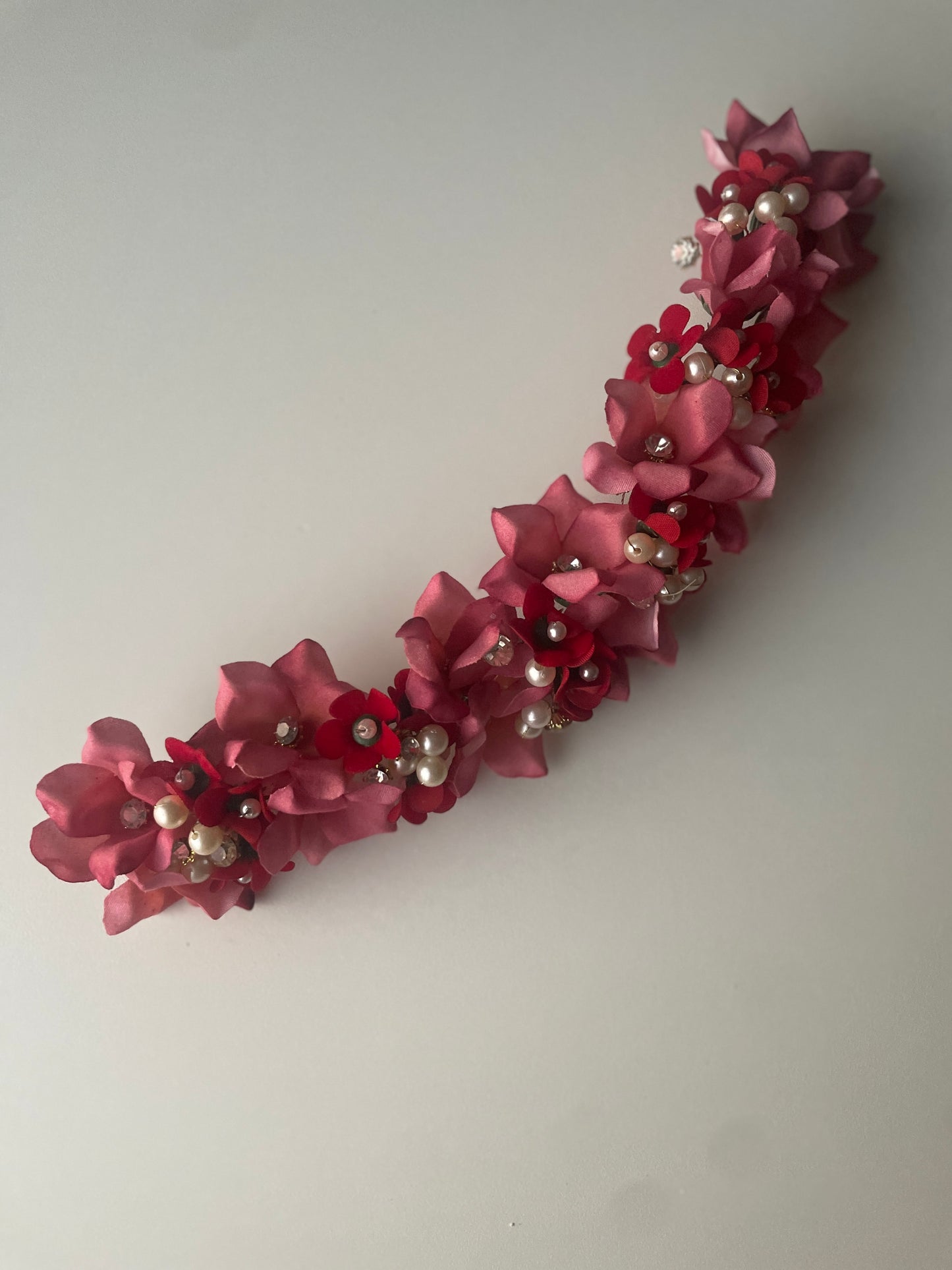 MAUVELOUS - artificial flowers hair accessory (veni/tiara) - HOUSE OF SAANVI