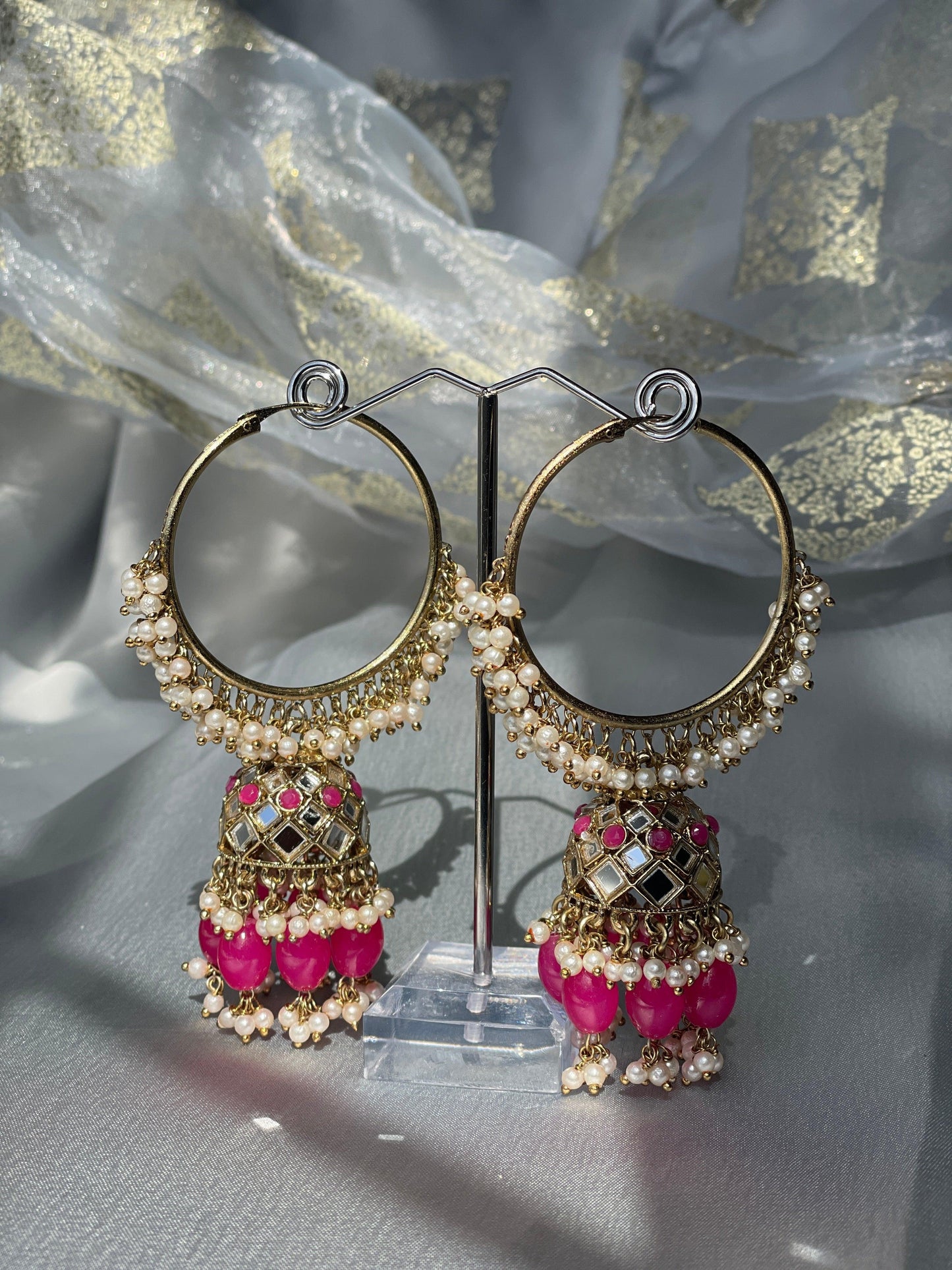 FIZAA HOOPS - Magenta - HOUSE OF SAANVI