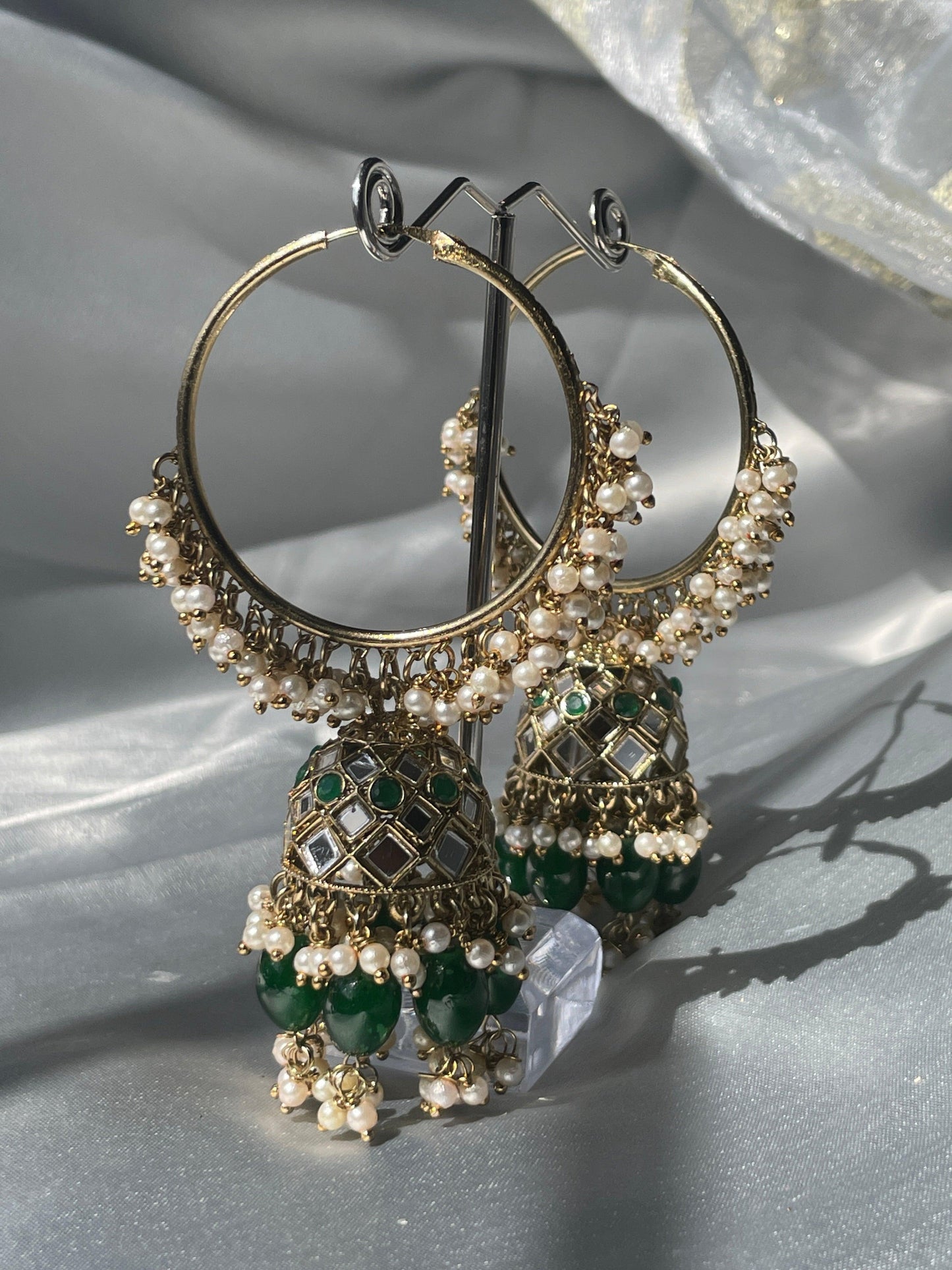FIZAA HOOPS - Emerald - HOUSE OF SAANVI