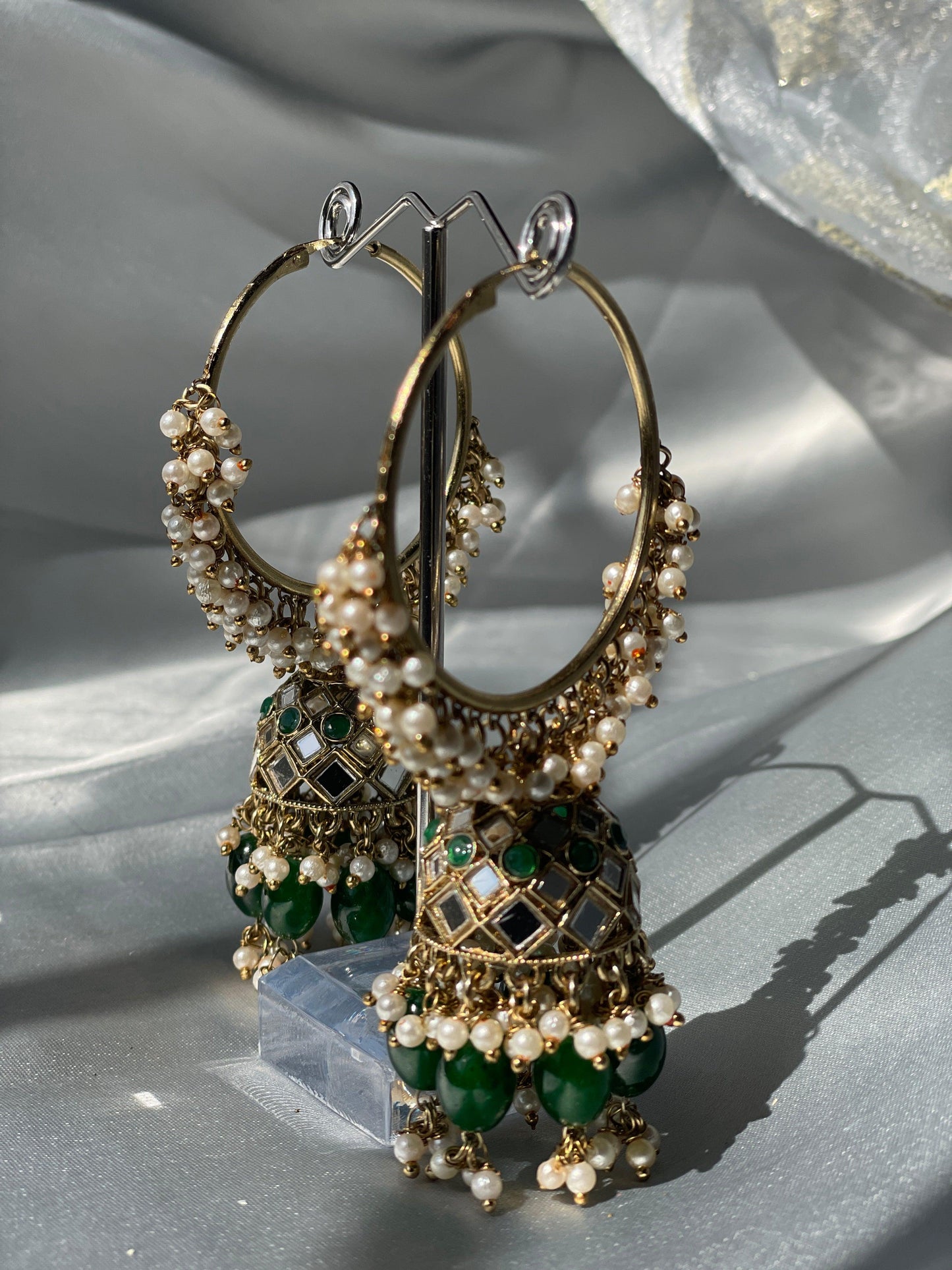 FIZAA HOOPS - Emerald - HOUSE OF SAANVI