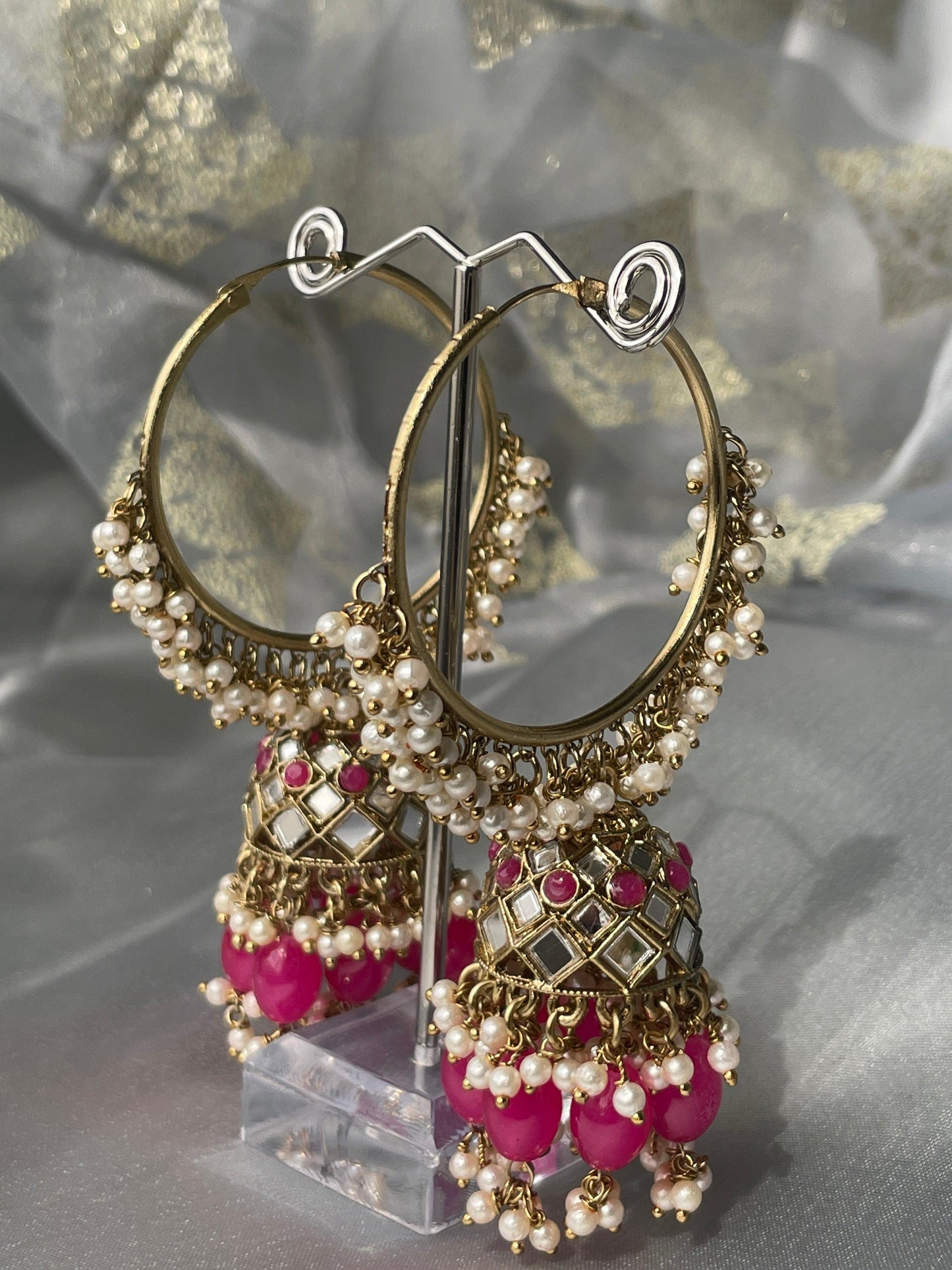 FIZAA HOOPS - Magenta - HOUSE OF SAANVI