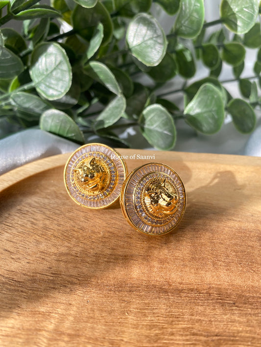 Sabyasachi inspired gold plated studs American diamond 