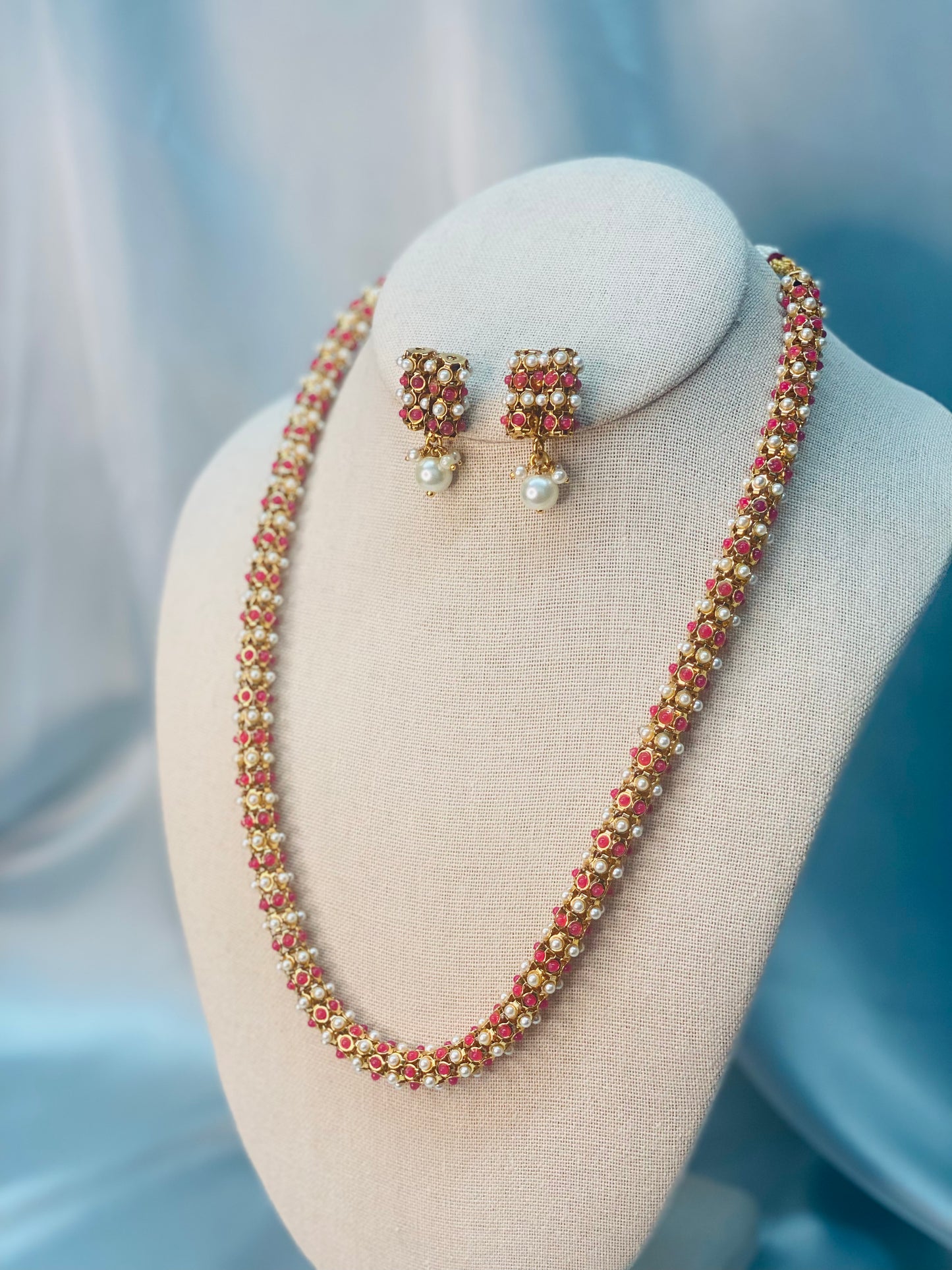 SWASTI Beads Mala with Earrings - Choose Color