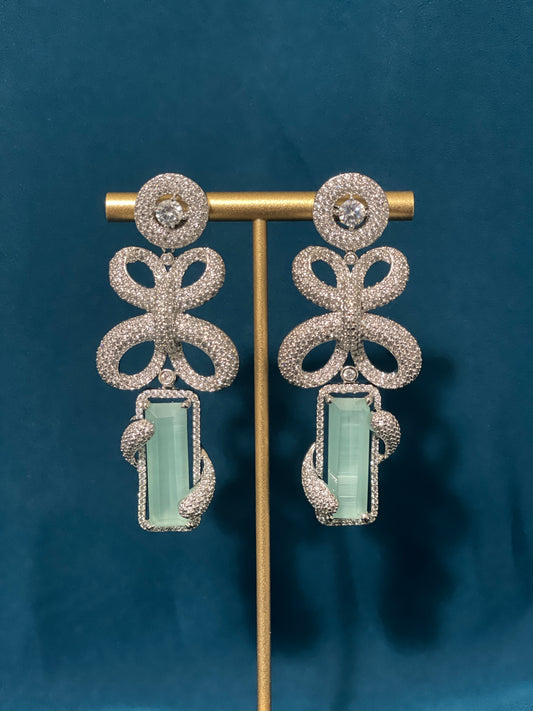 LAIBA American Diamond Earrings - Mint