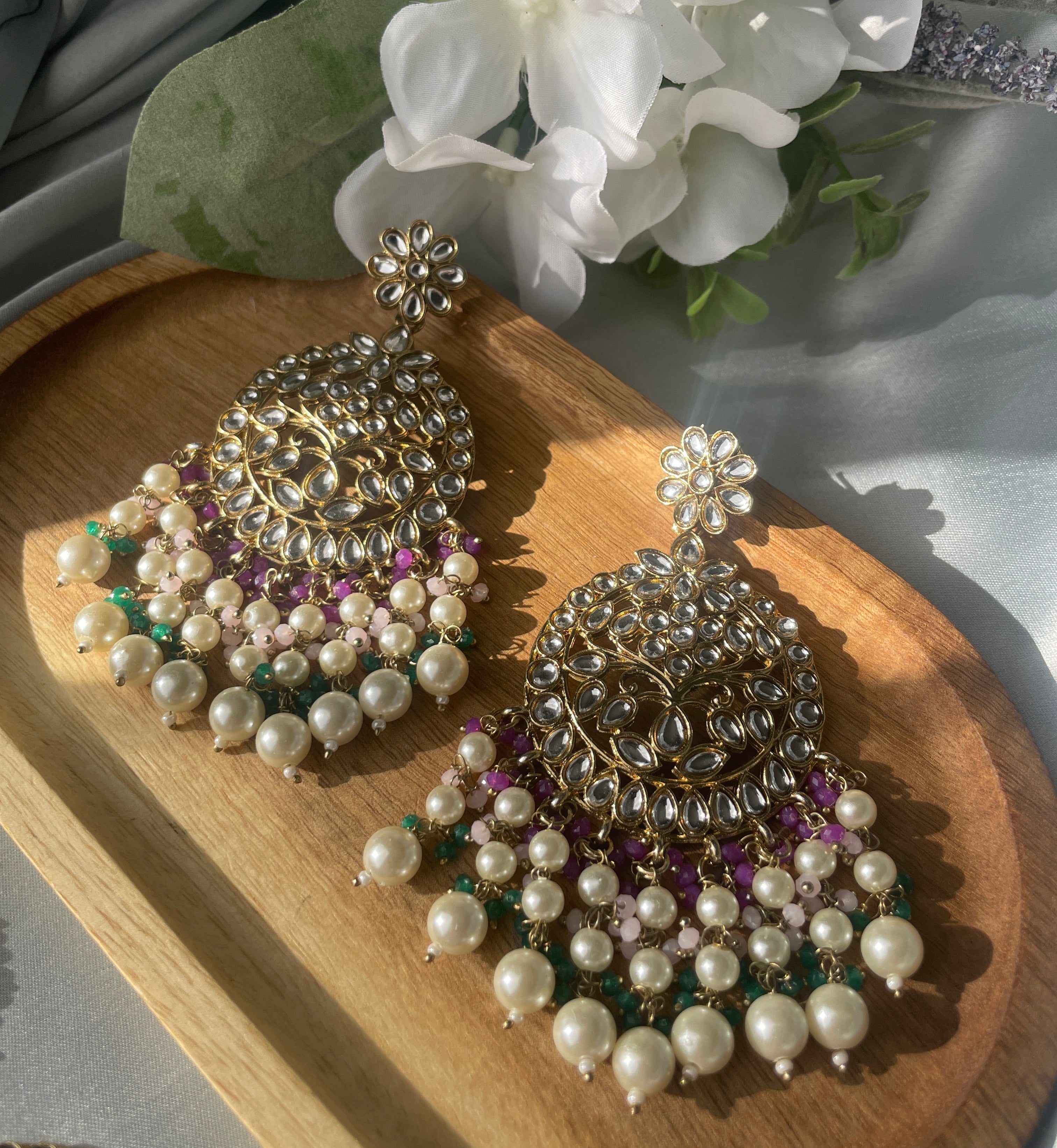 Violet Colour Silk Thread Jhumukka Earrings