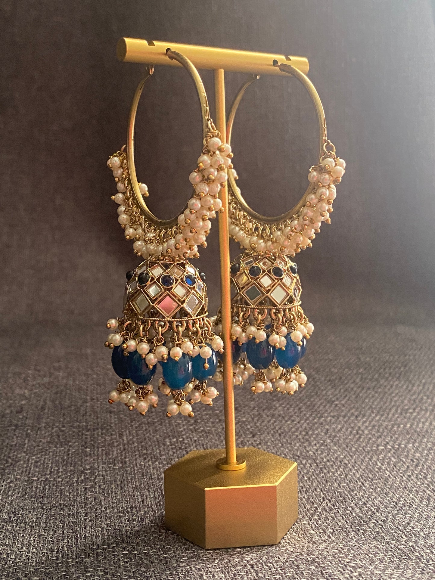 FIZAA HOOPS - Blue - HOUSE OF SAANVI