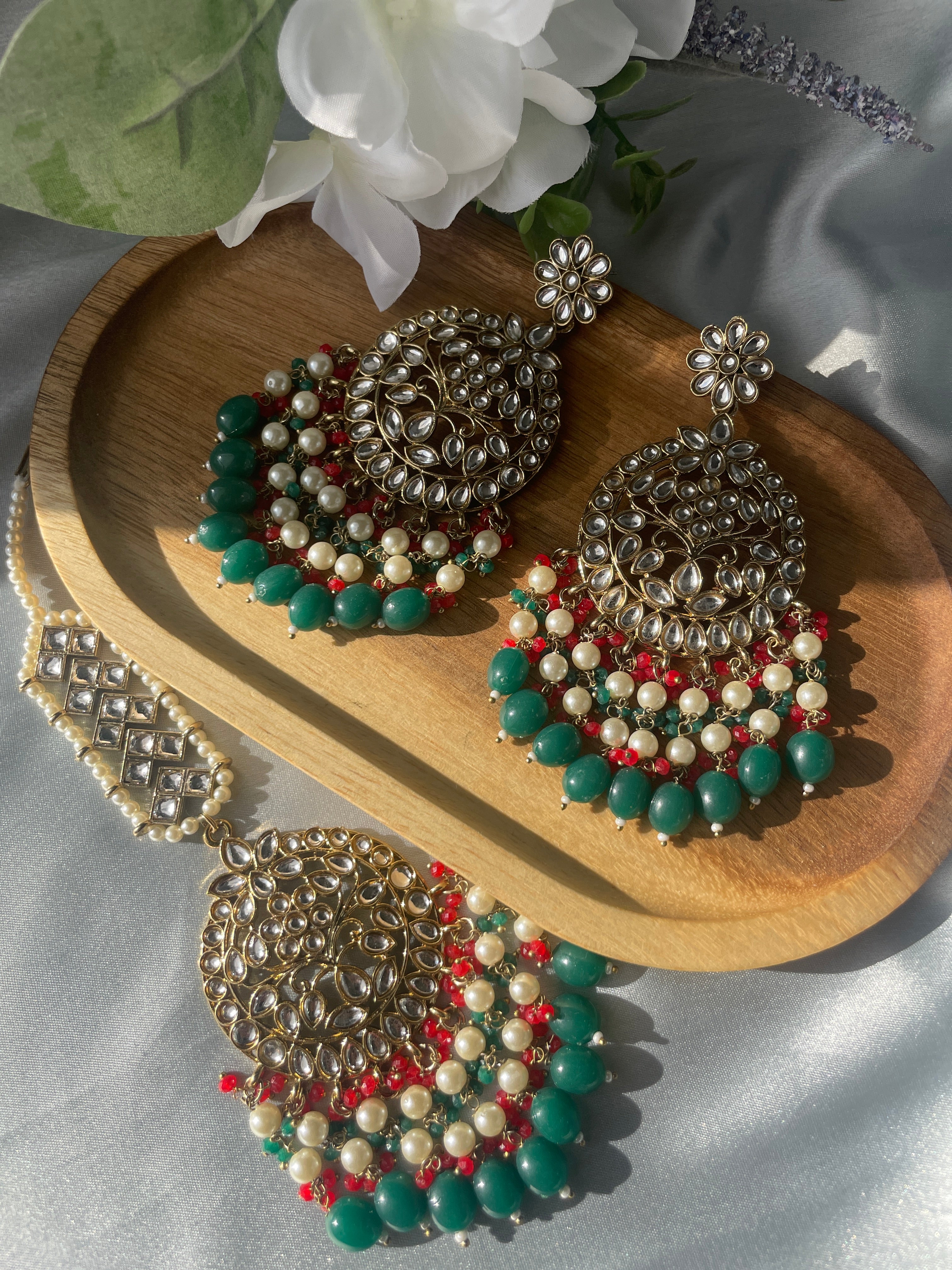 Maroon Pure Real Kundan Earrings – Maharani