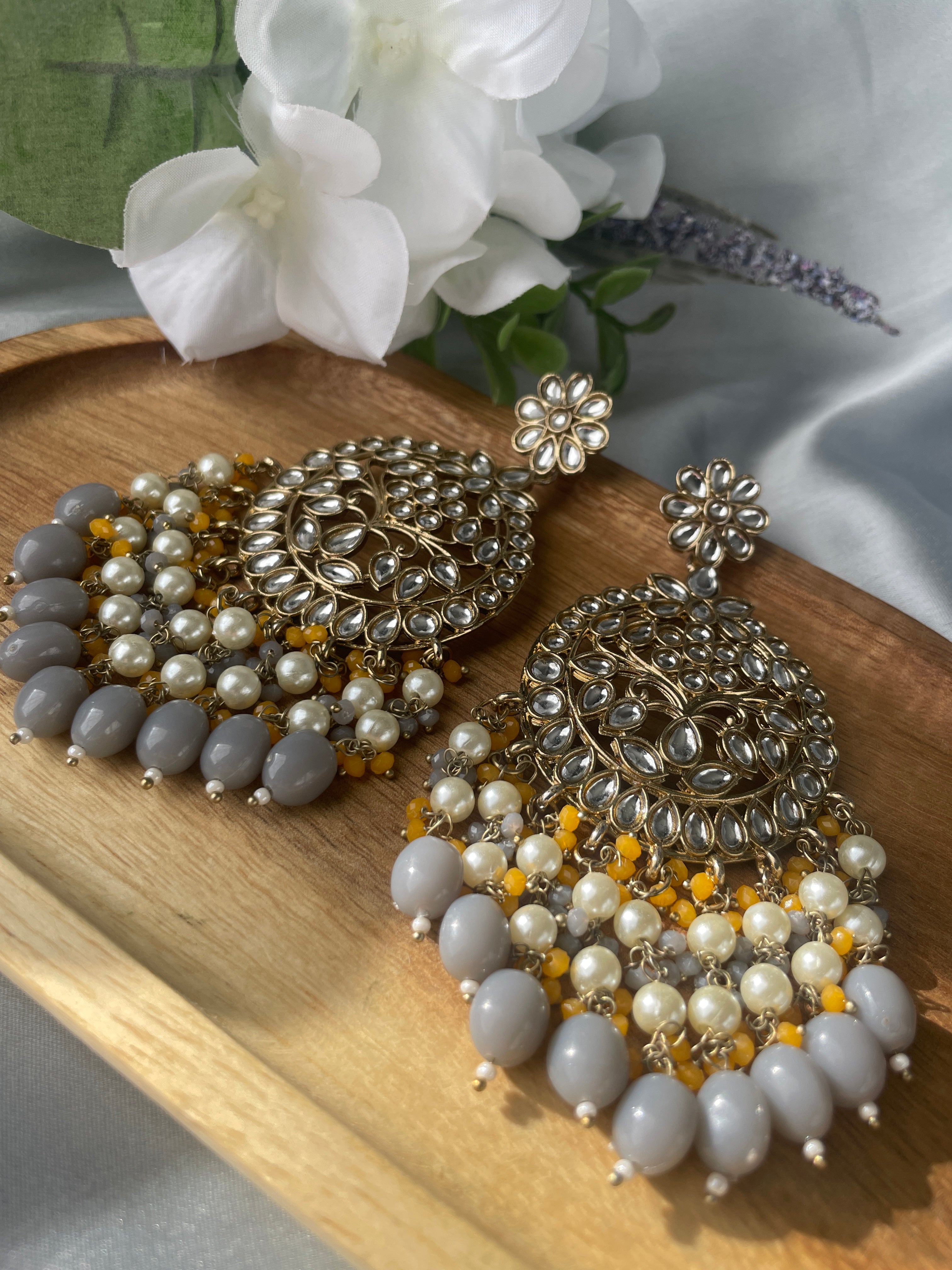 ANTICO Ethnic Wedding Bridal Casual Fancy Traditional GREY Color Oxidized  Long Jhumka Earrings for Girls and Women