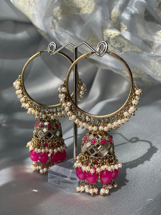 FIZAA HOOPS - Magenta - HOUSE OF SAANVI